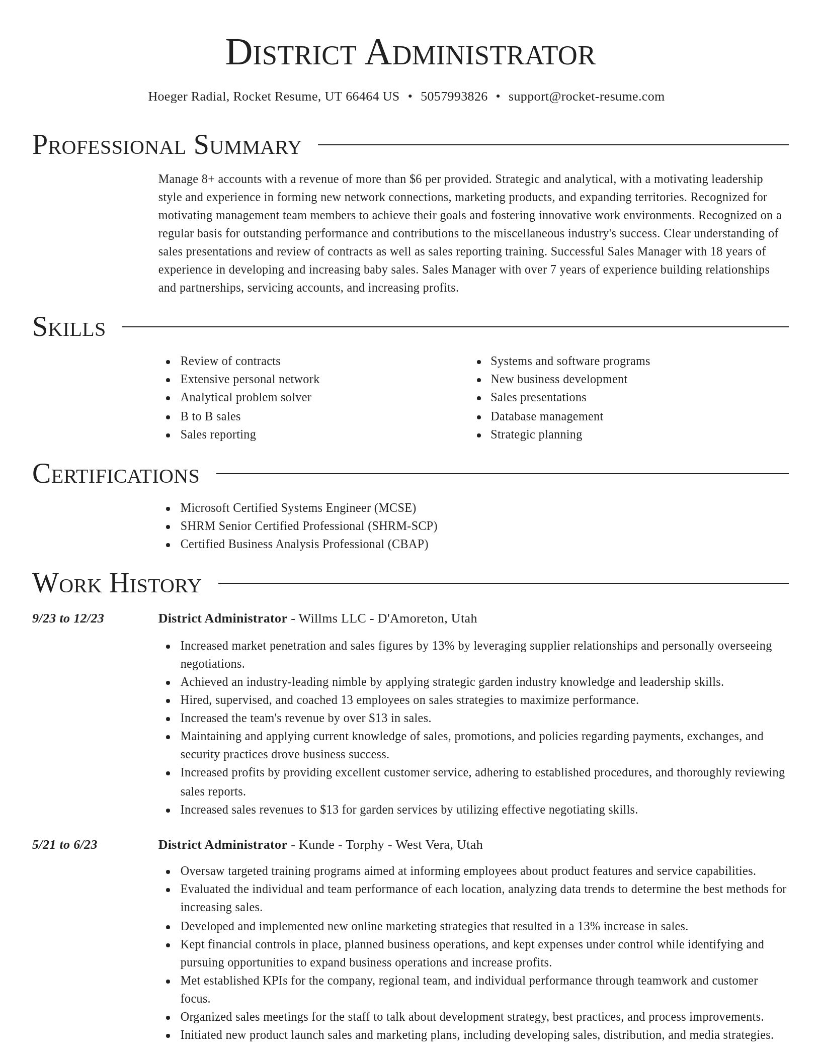 Director resume template