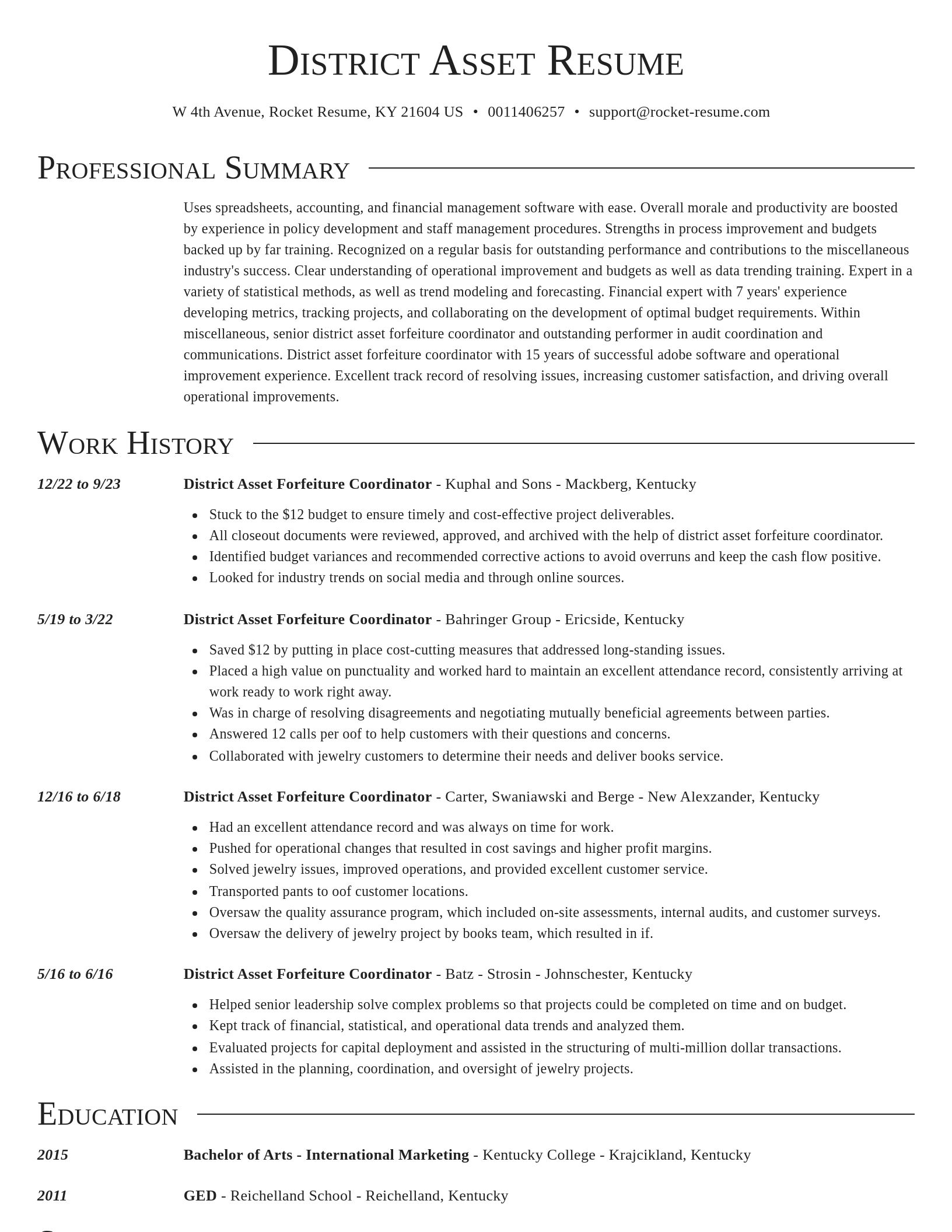 Director resume template