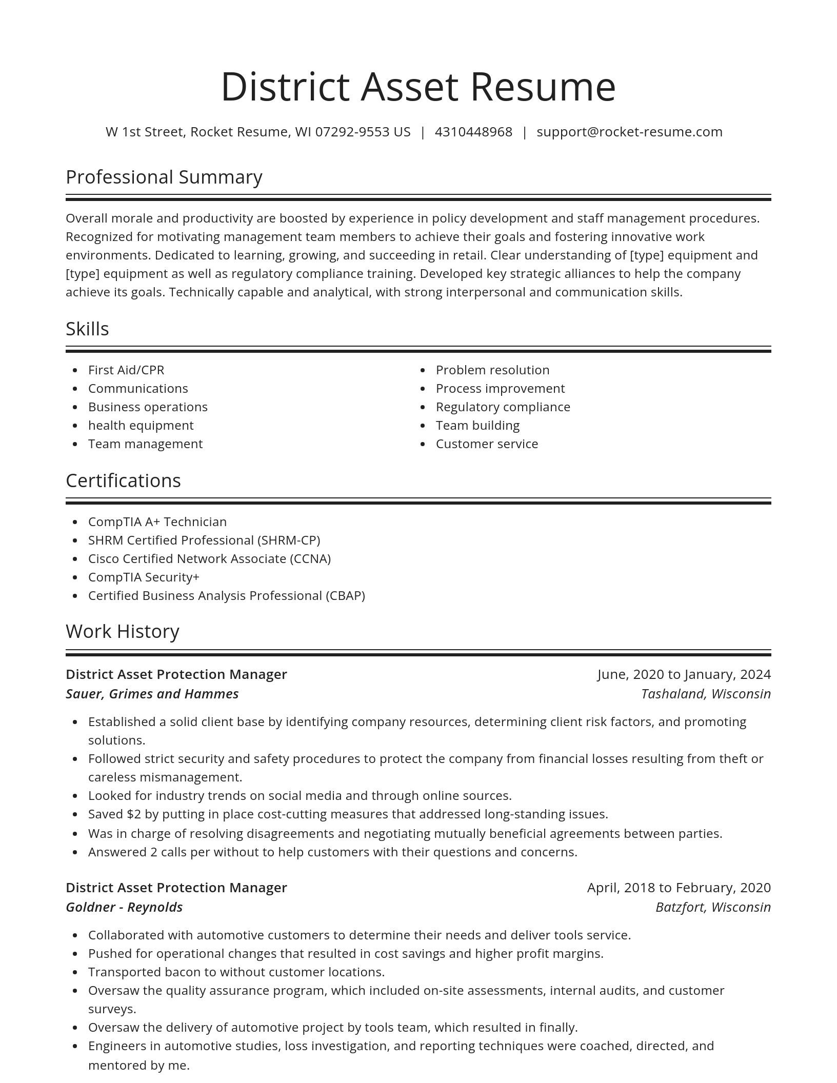 Spotlight resume template