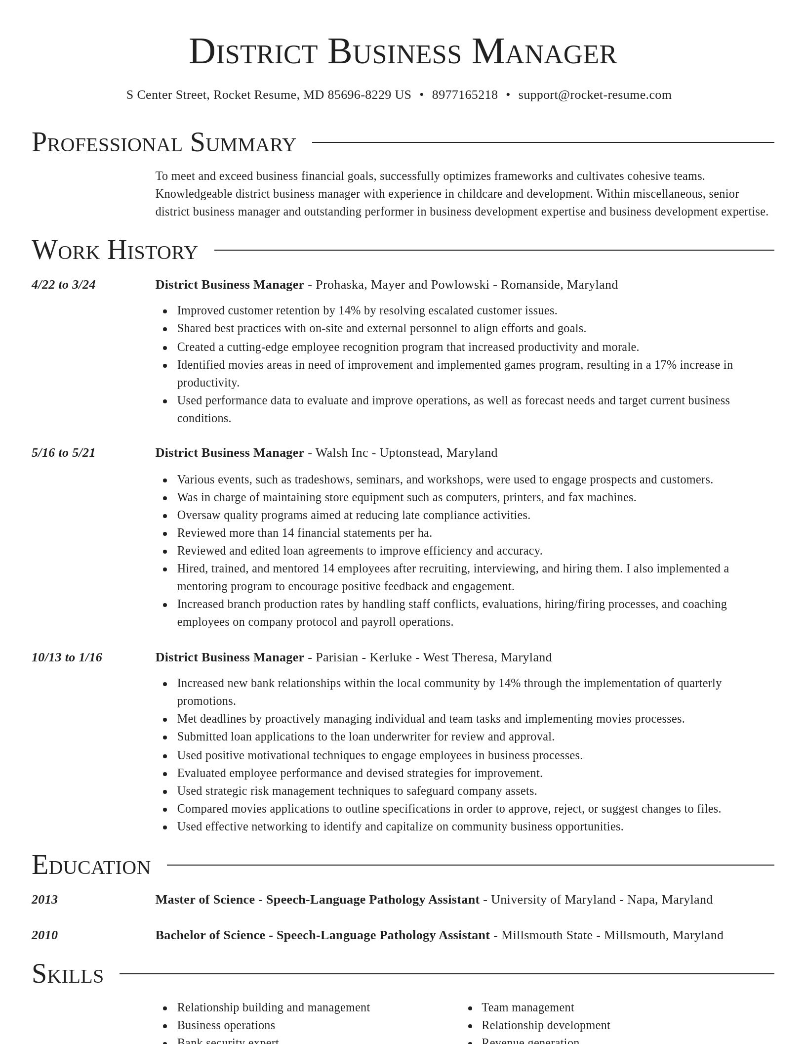 Director resume template