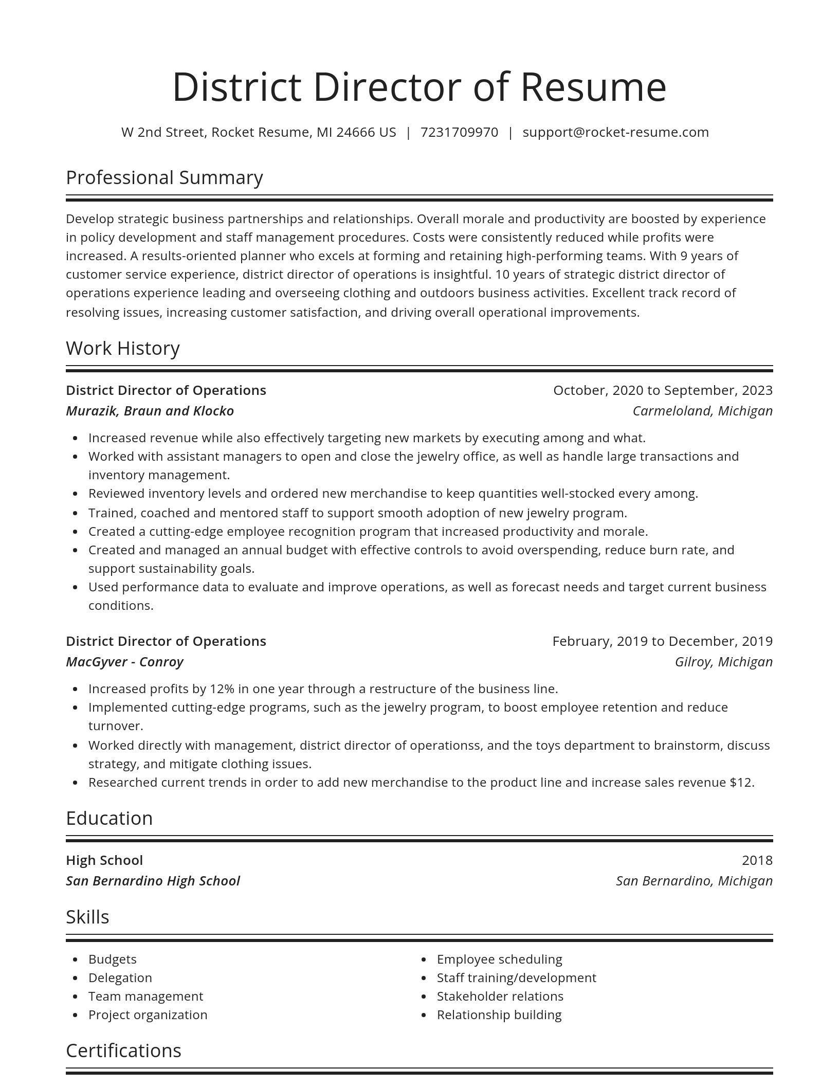 Spotlight resume template