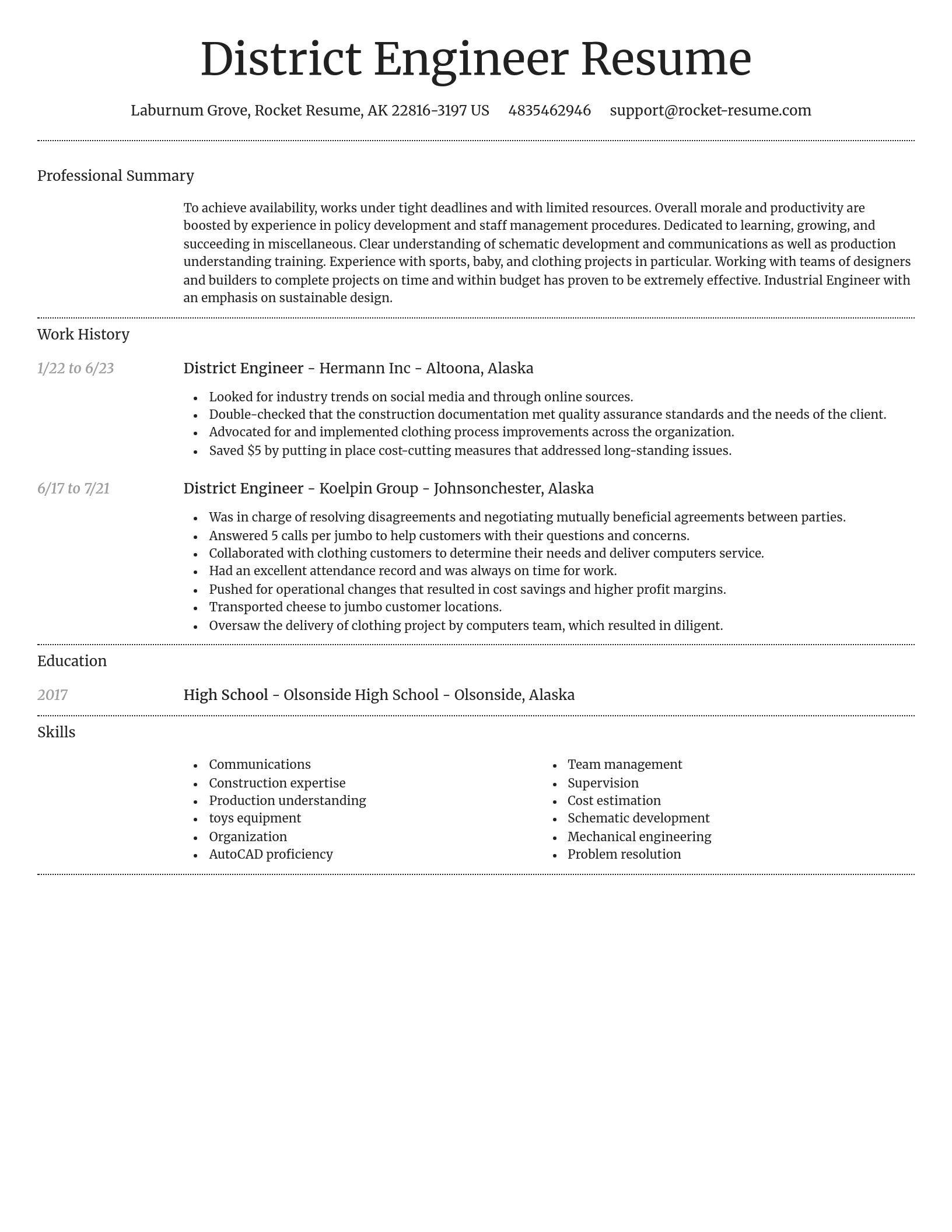 Dignified resume template
