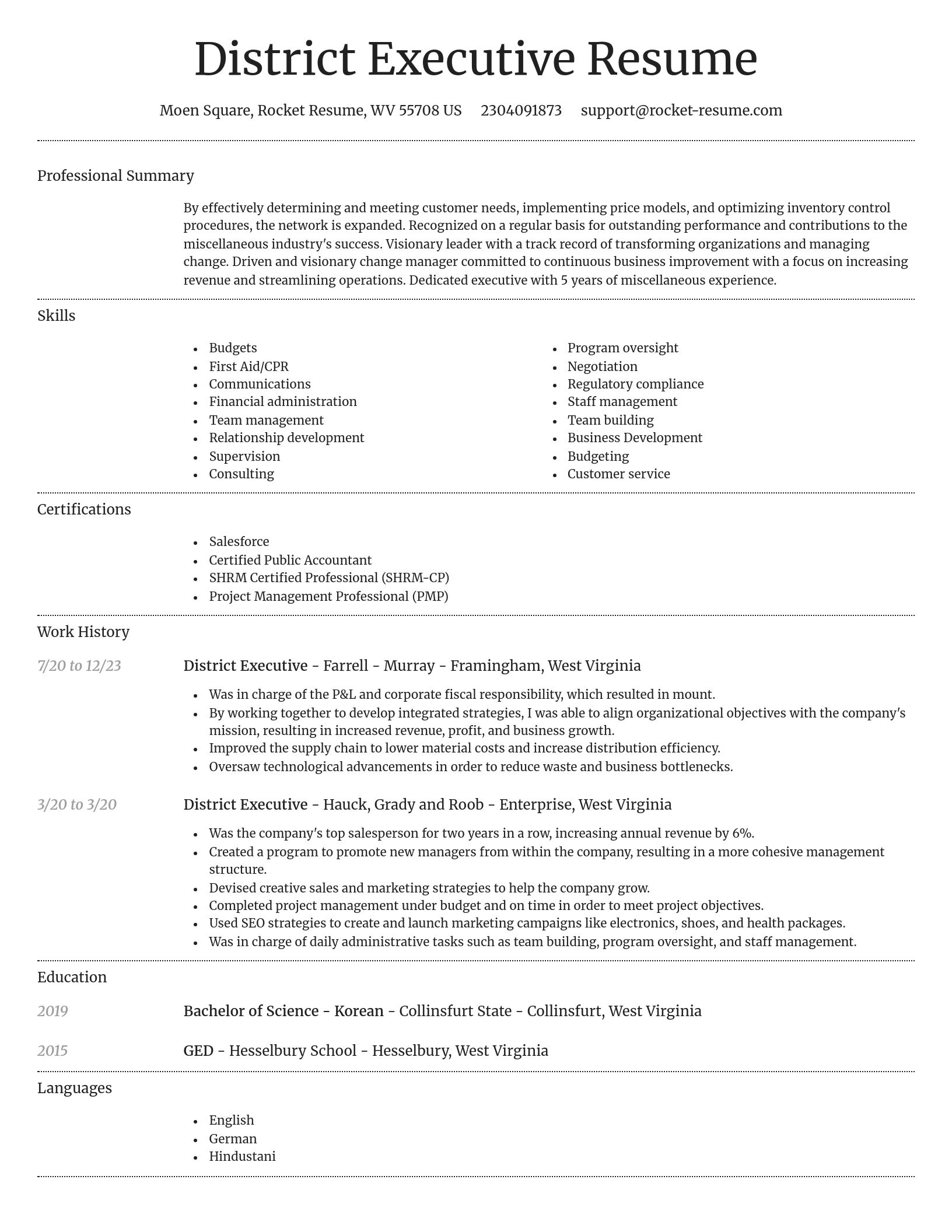 Dignified resume template