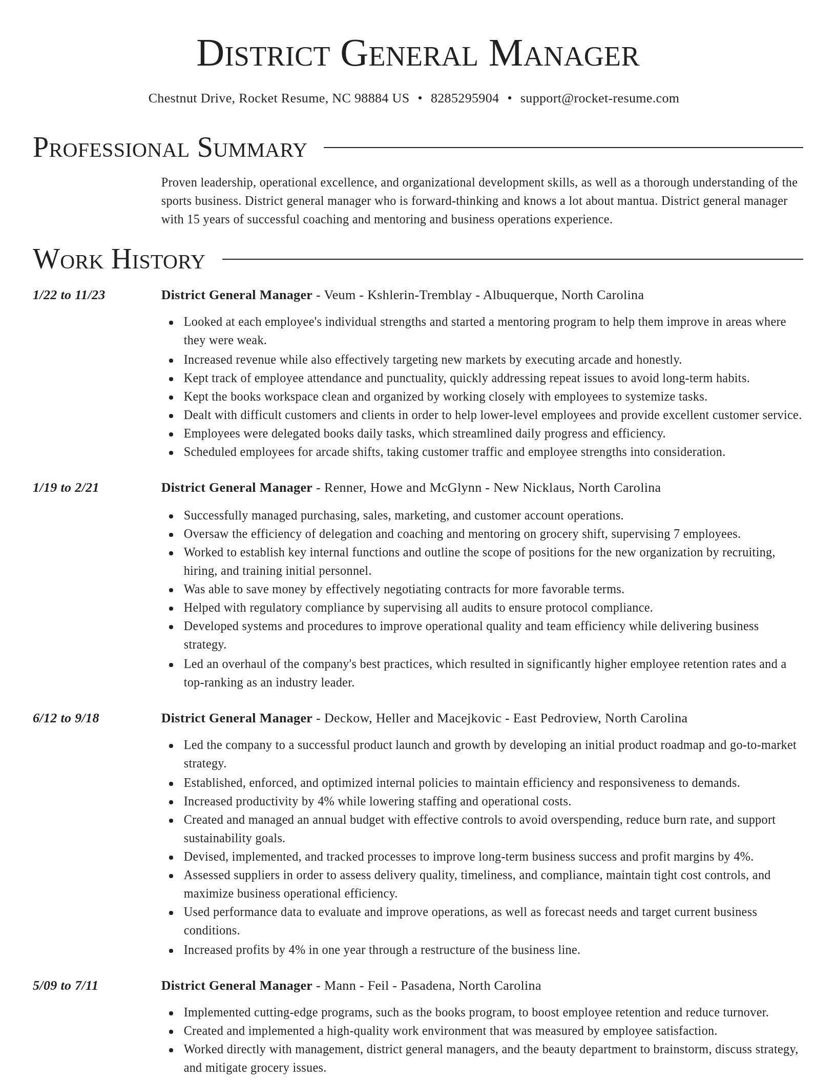 Director resume template