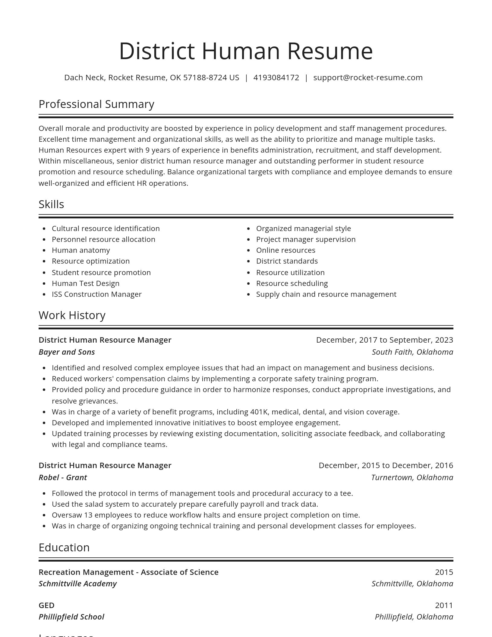 Spotlight resume template