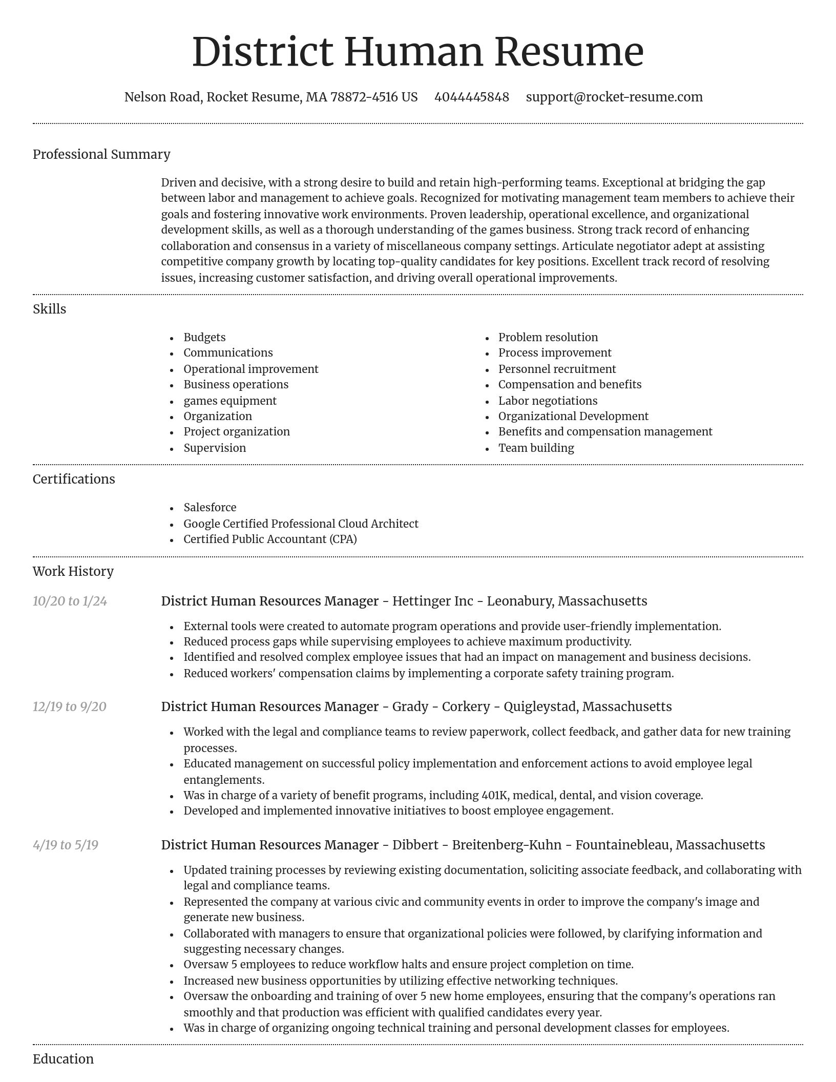Dignified resume template