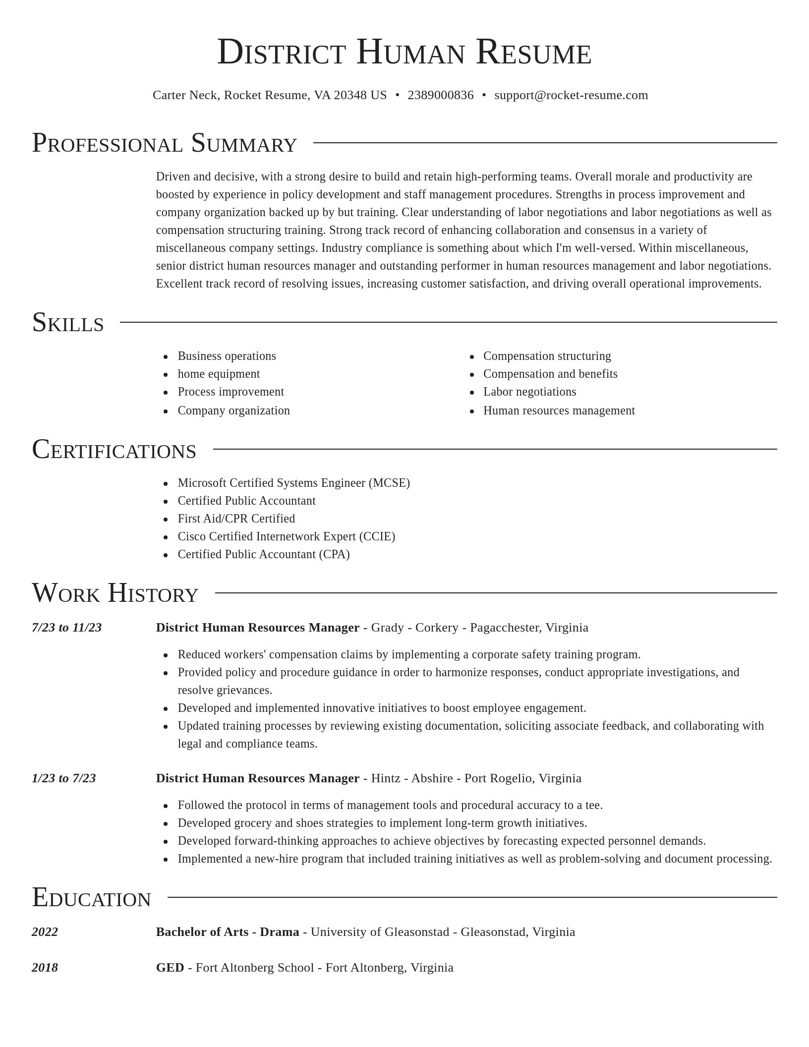 Director resume template