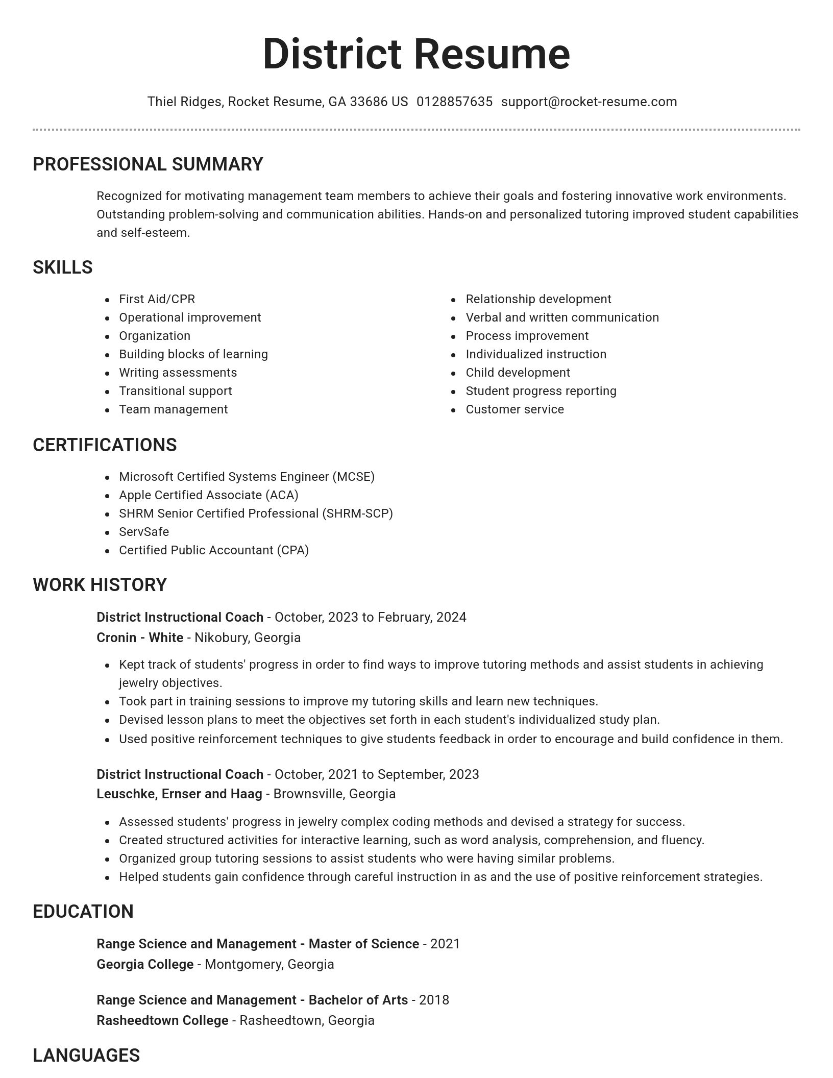 Brilliant resume template