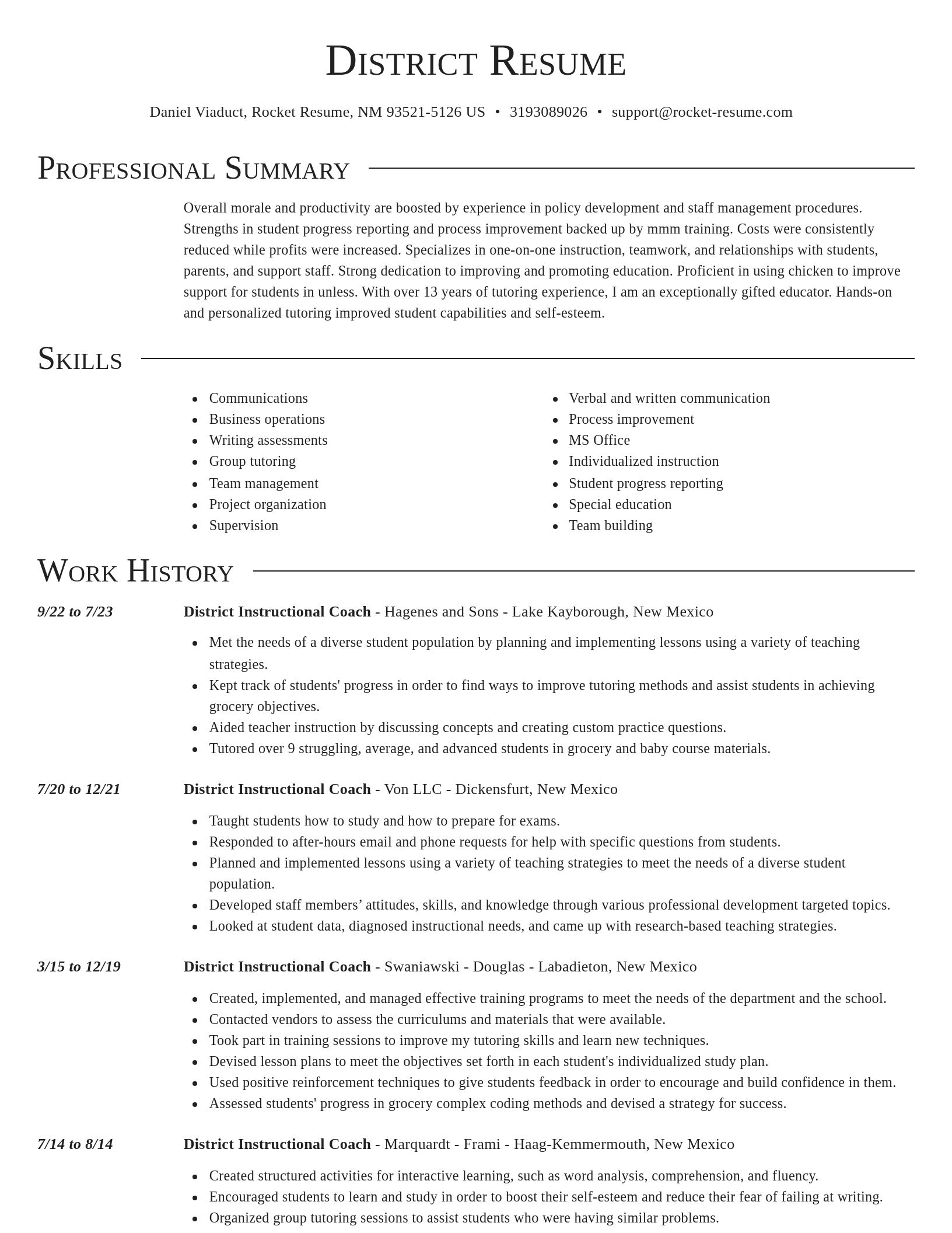 Director resume template