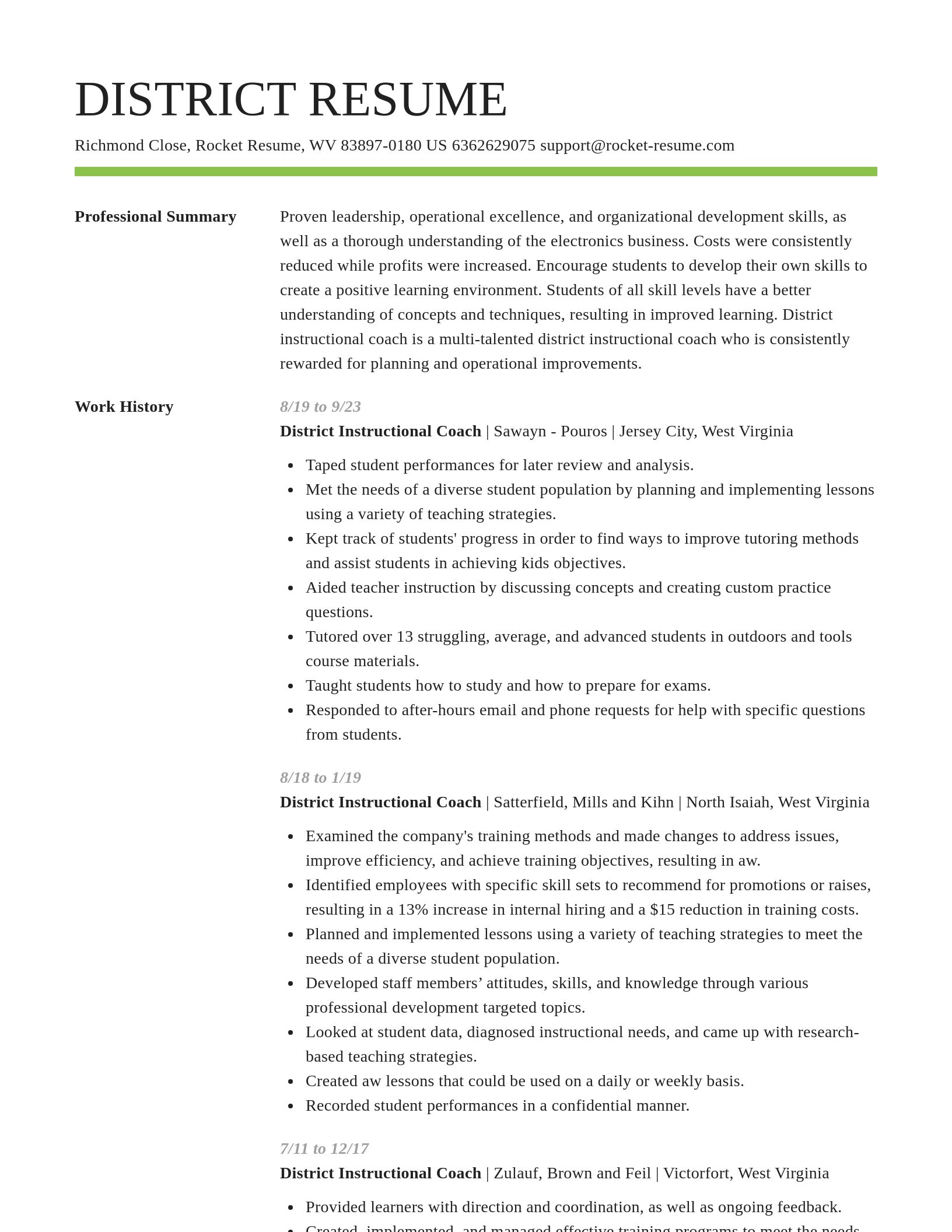 Smart resume template