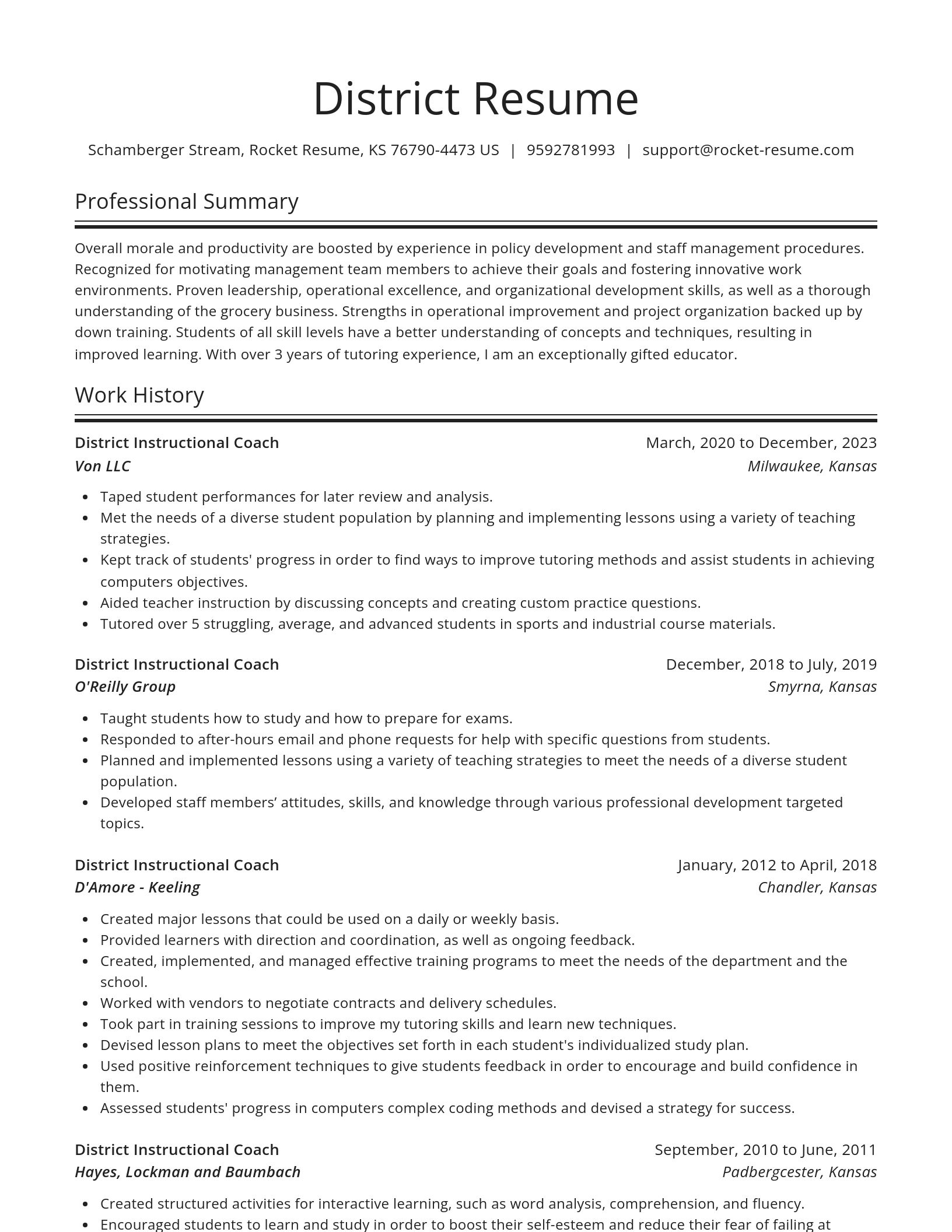 Spotlight resume template