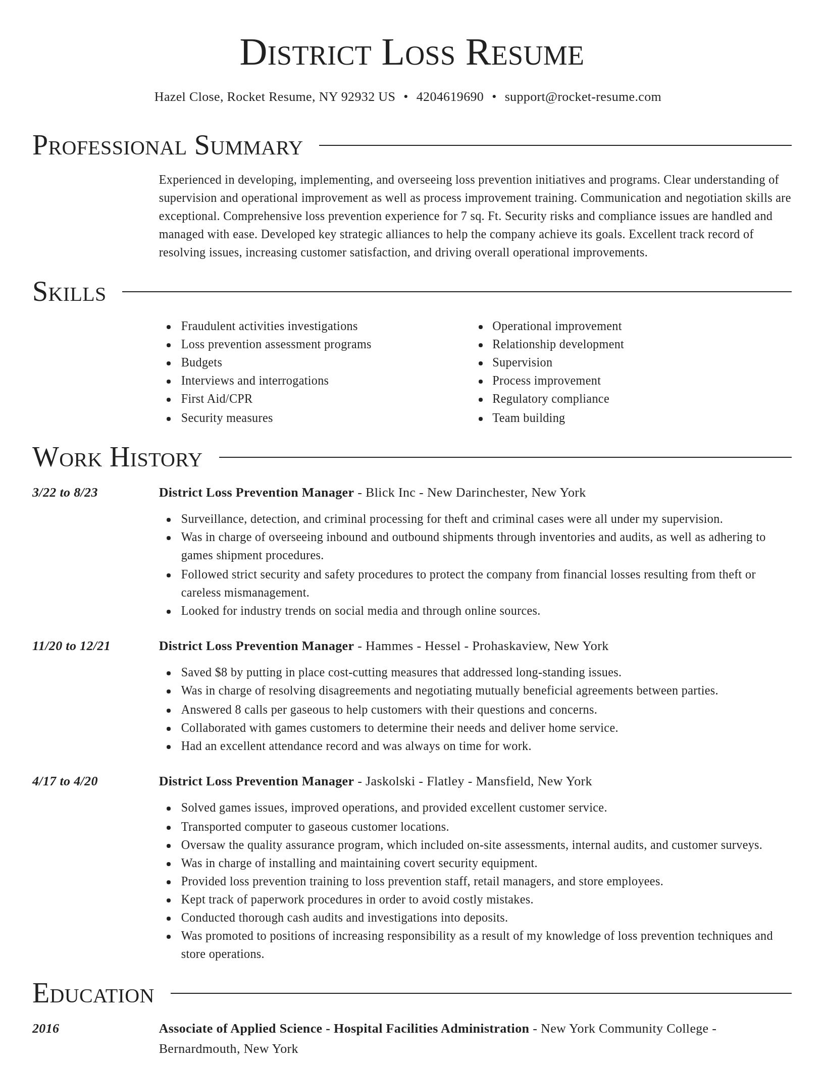 Director resume template