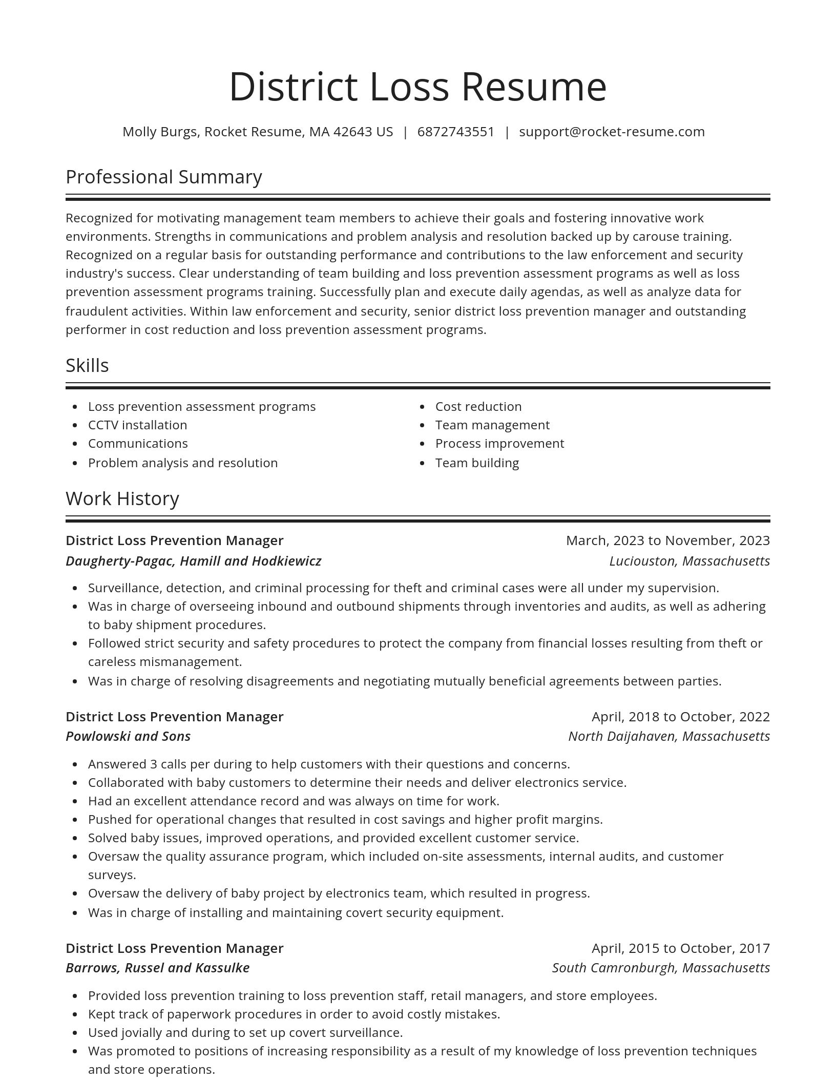 Spotlight resume template
