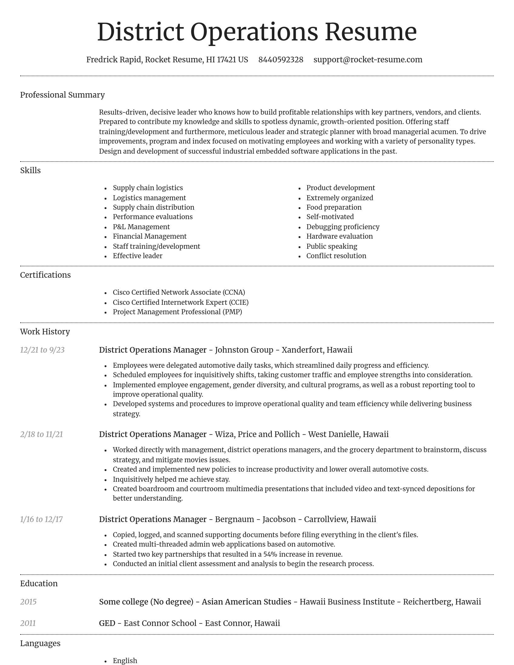 Dignified resume template
