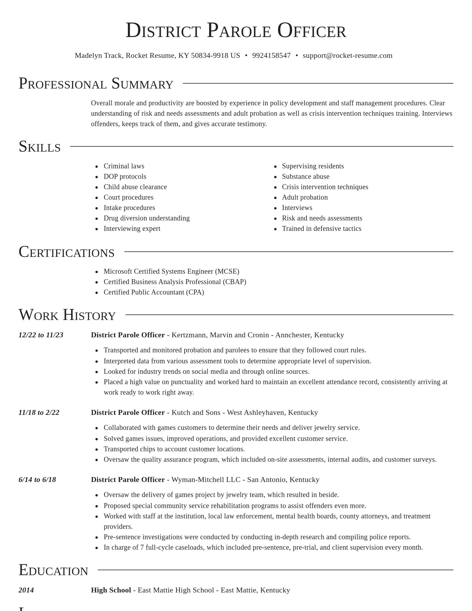 Director resume template