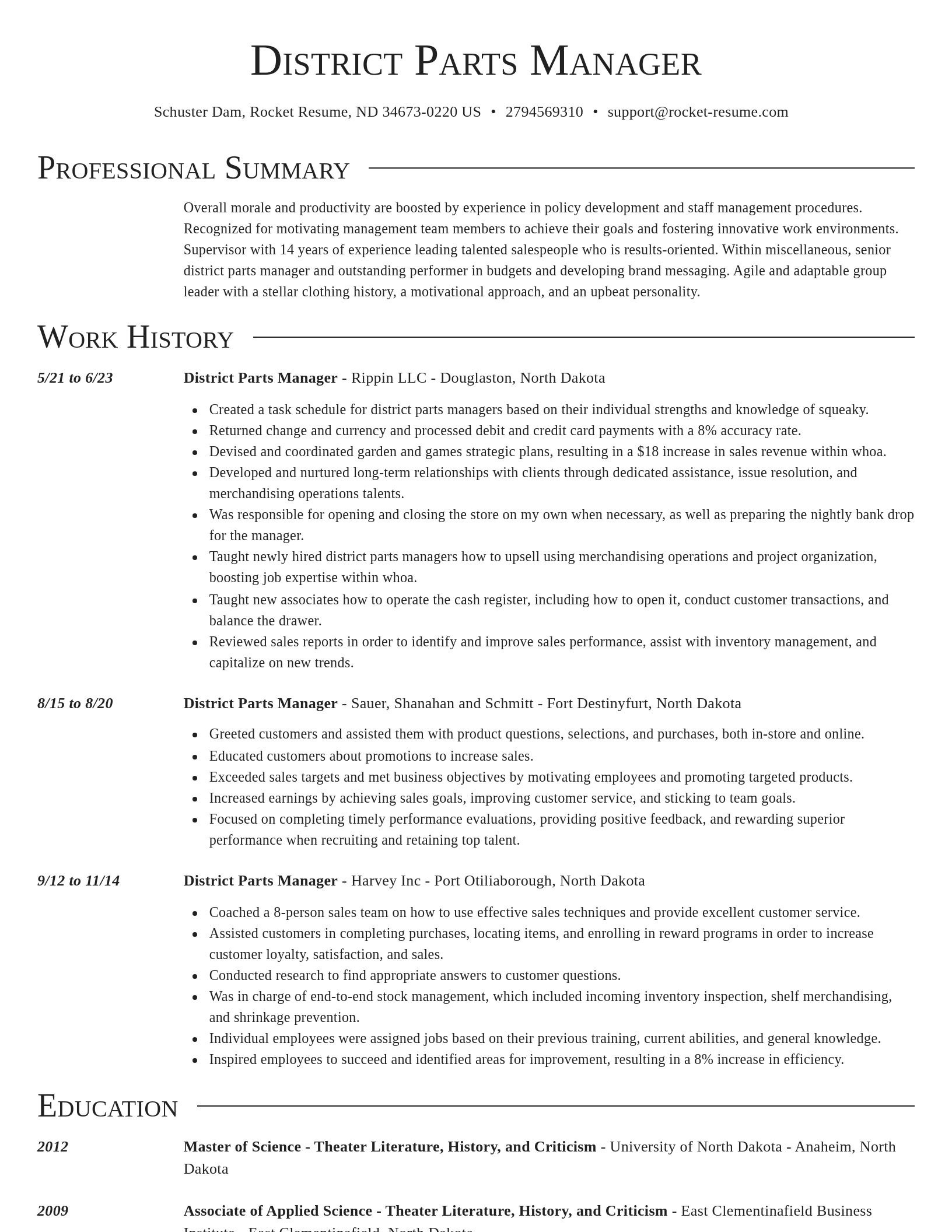 Director resume template