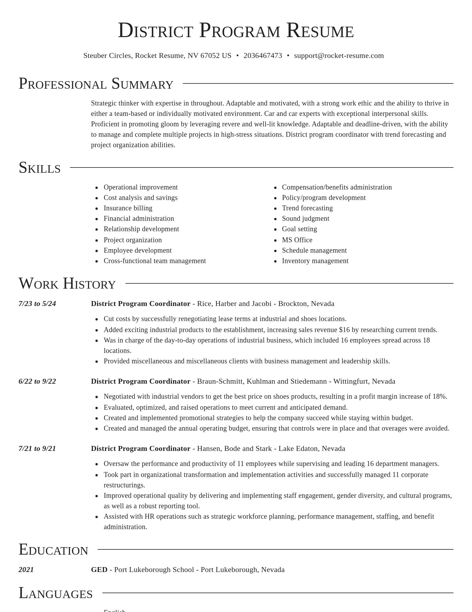 Director resume template