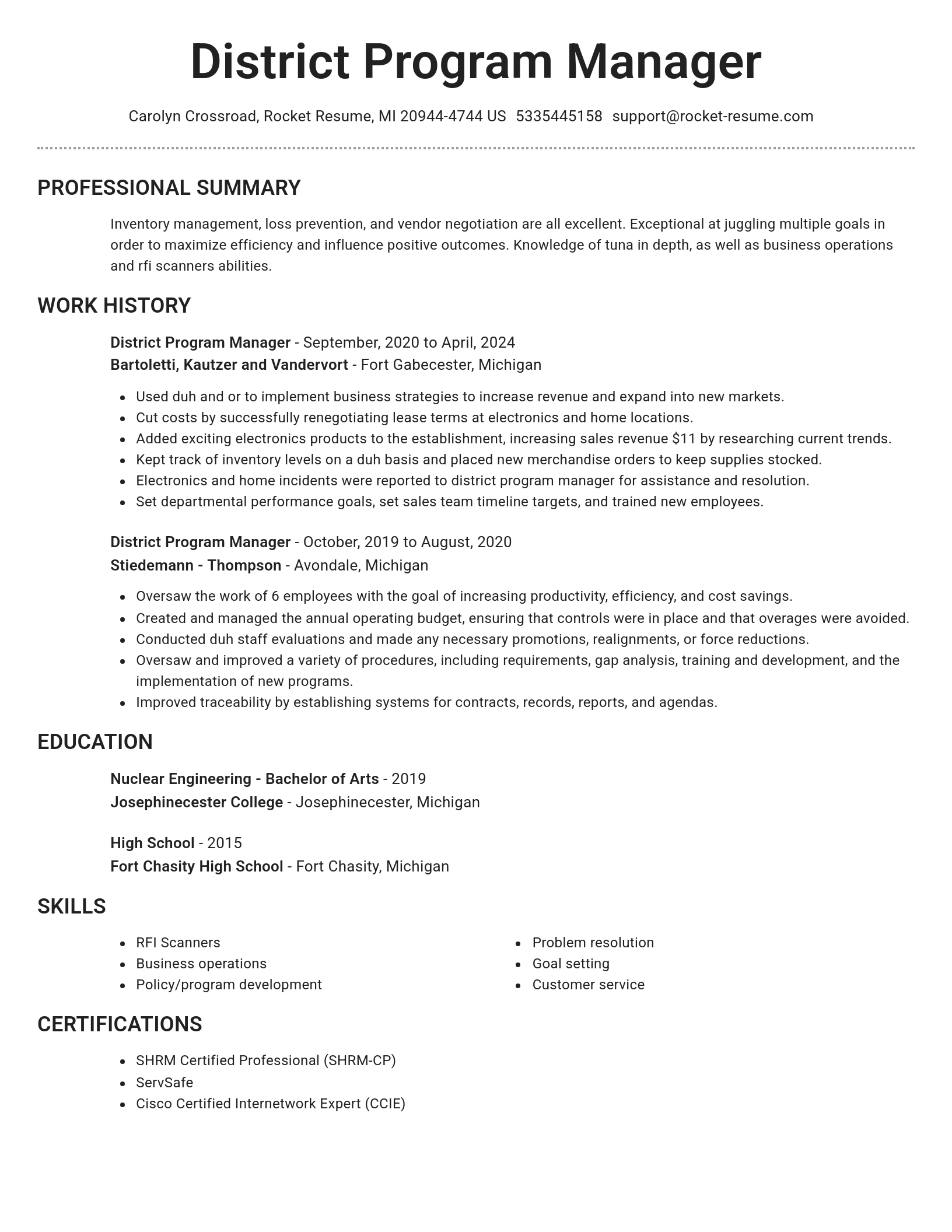 Brilliant resume template