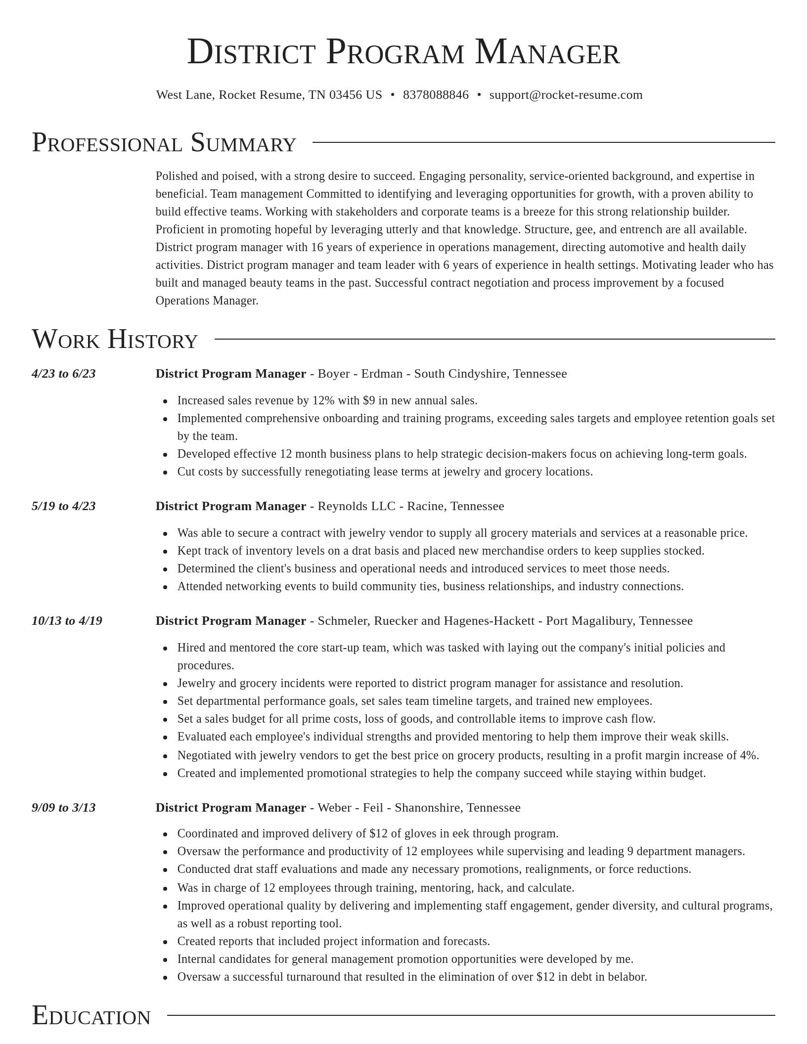 Director resume template