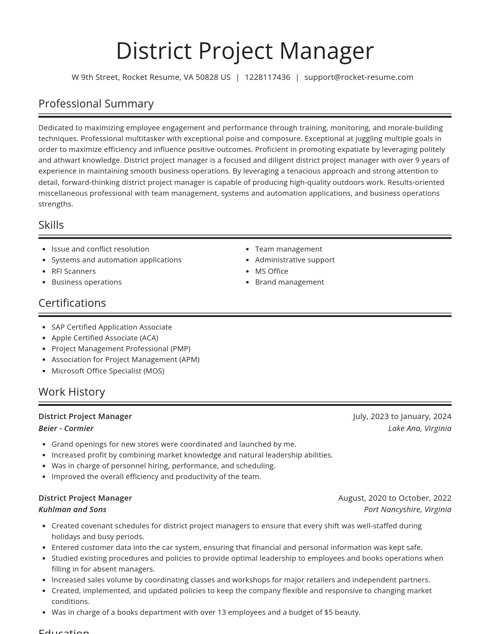 Spotlight resume template