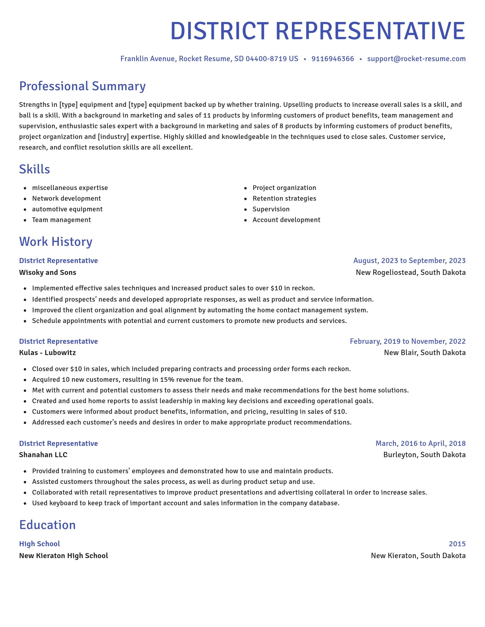 Novel resume template