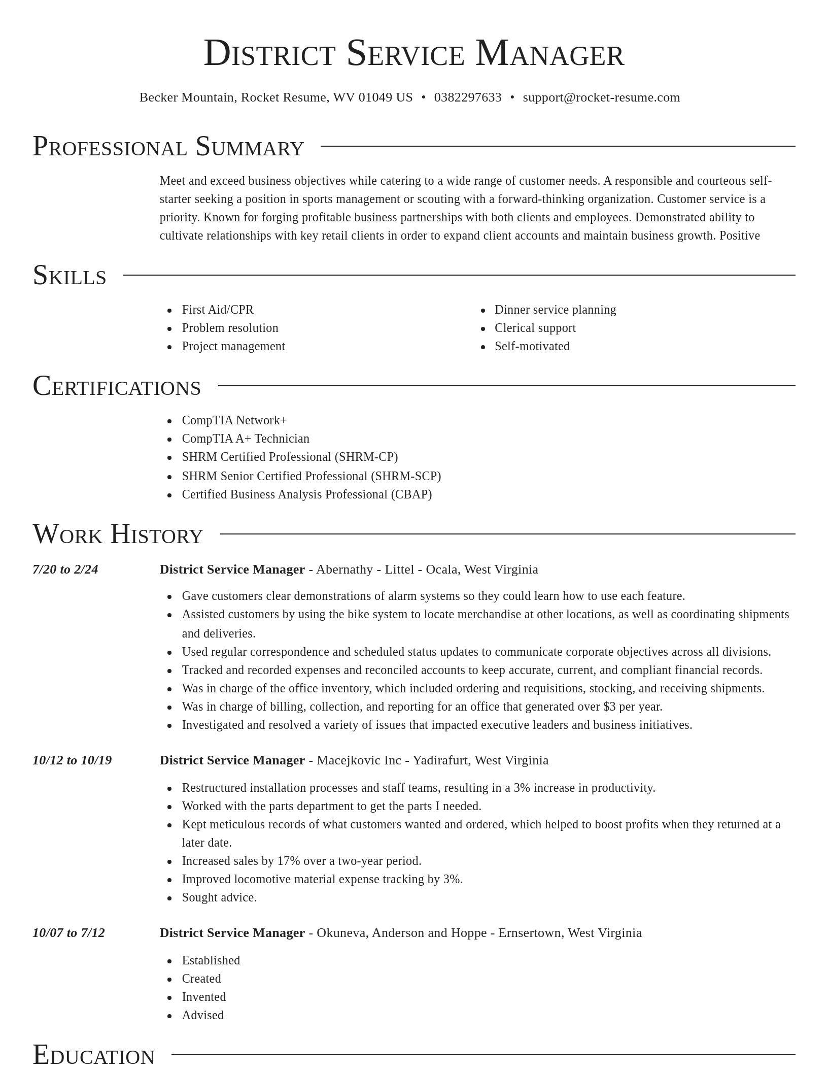Director resume template