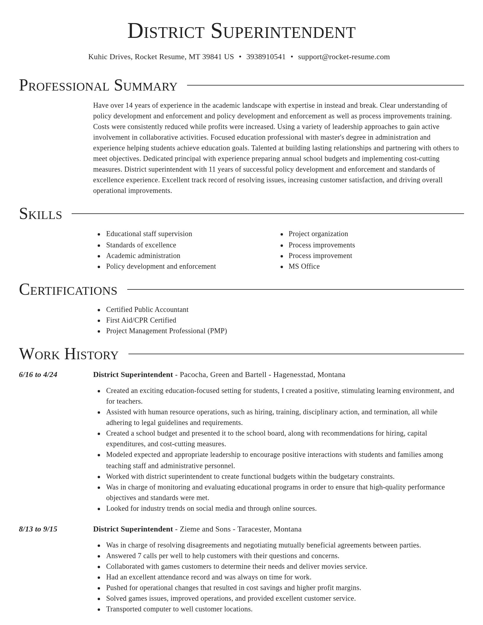 Director resume template