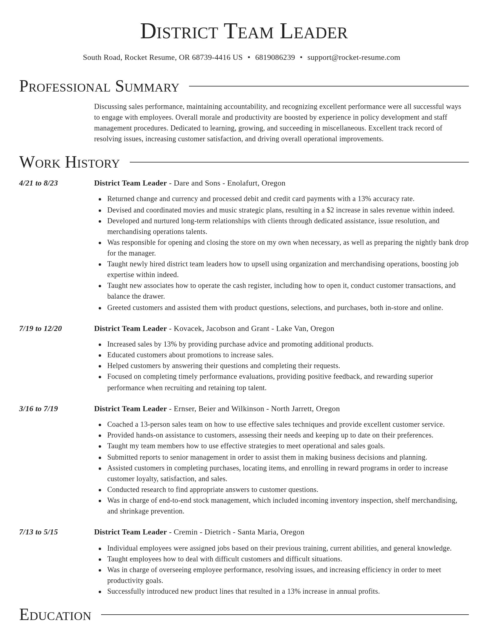 Director resume template