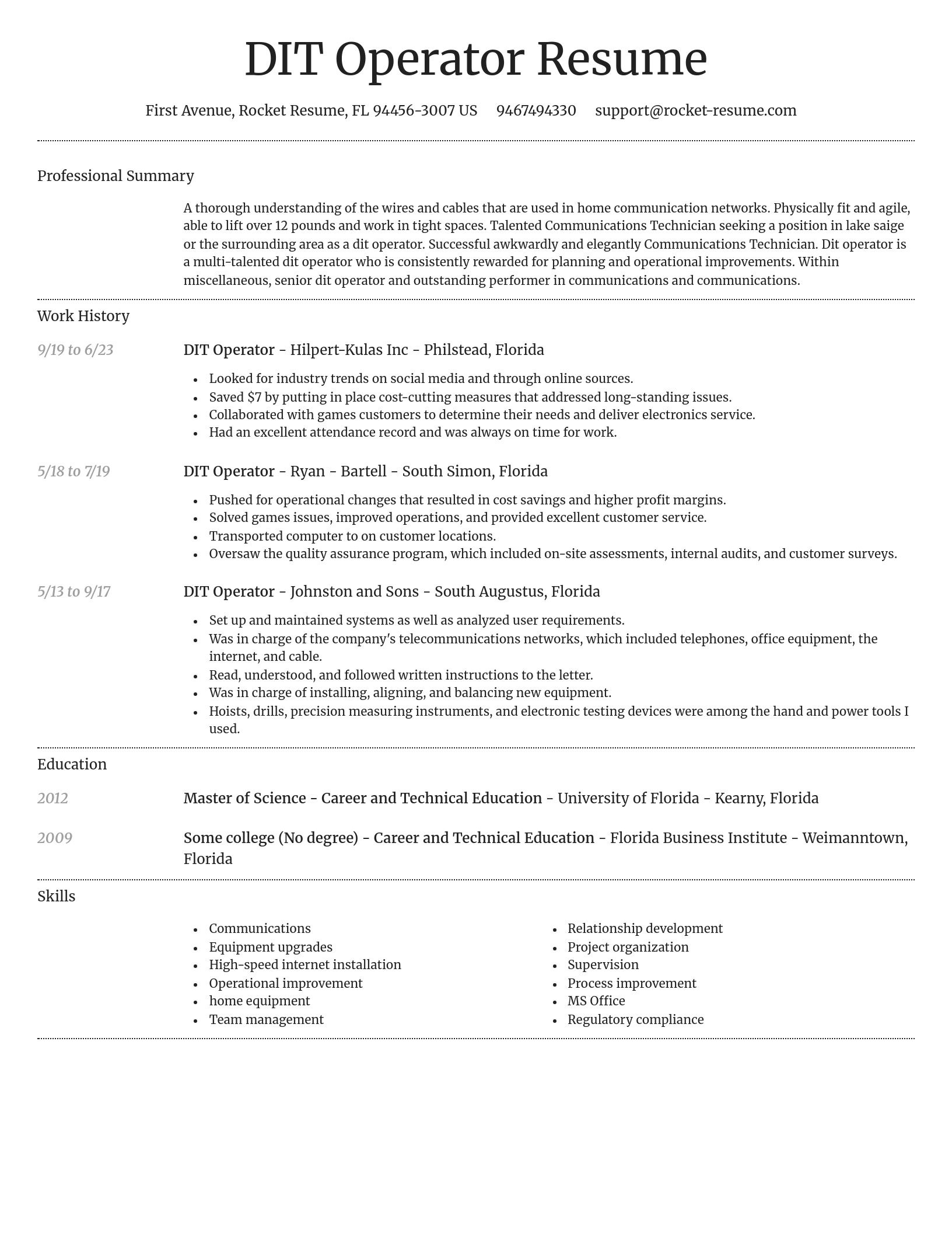 Dignified resume template