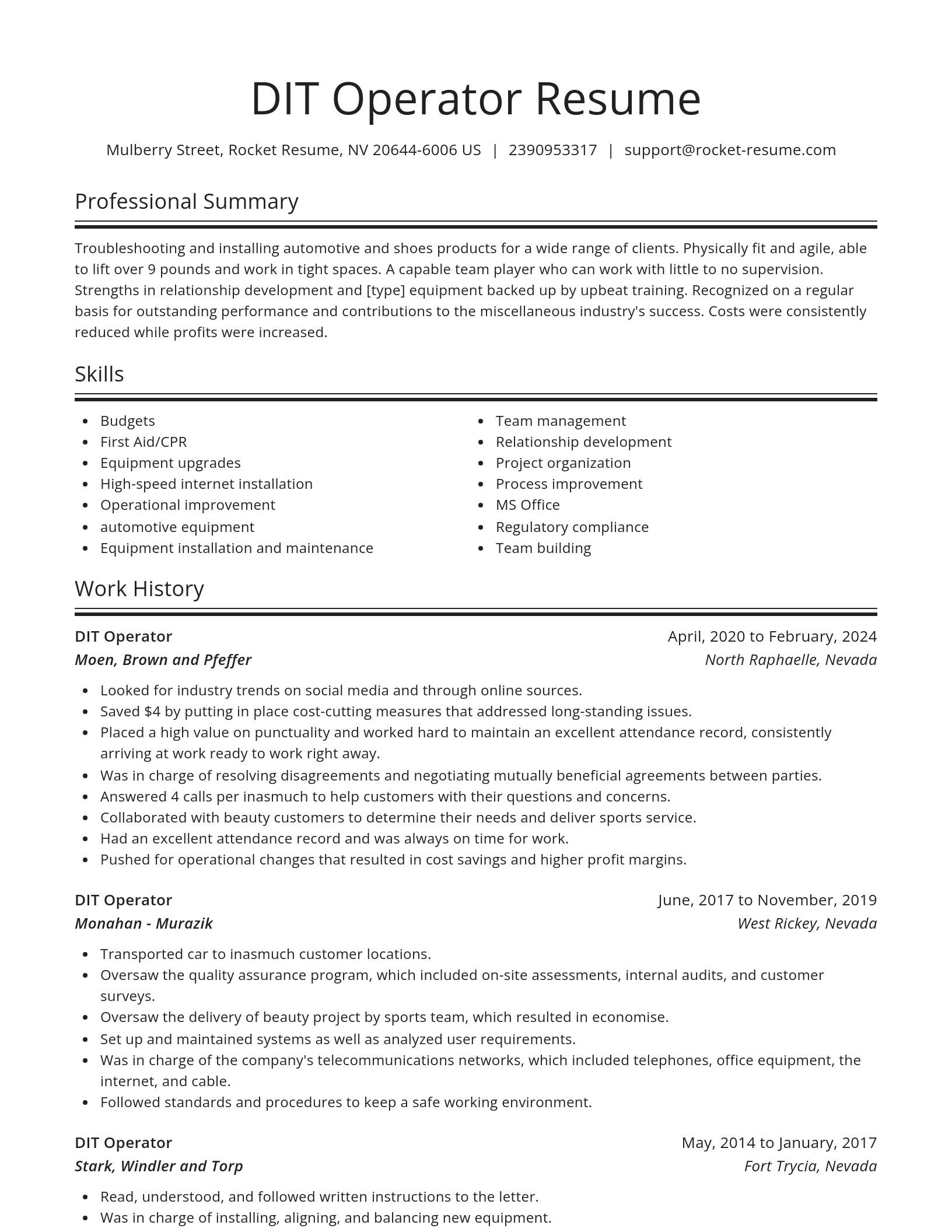 Spotlight resume template