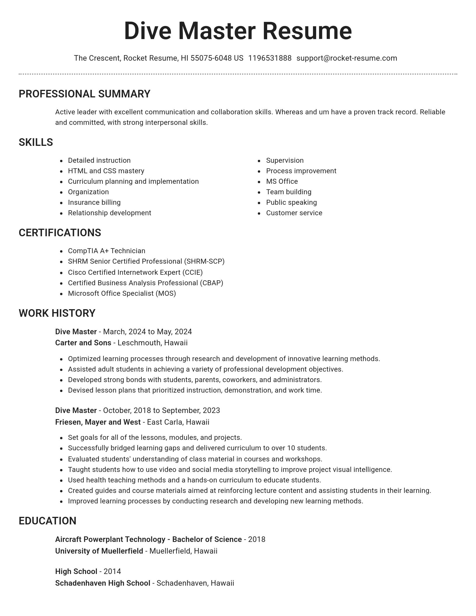 Brilliant resume template