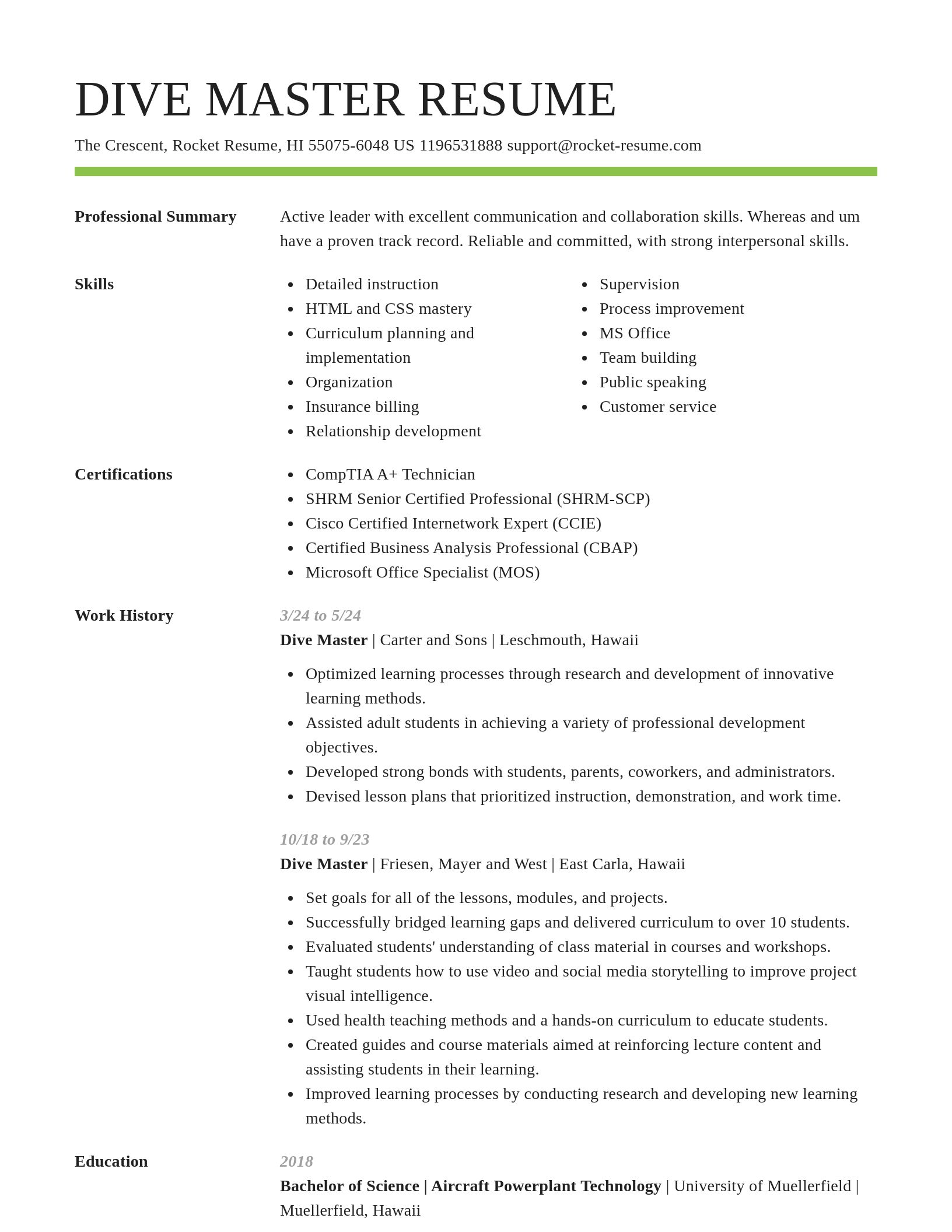 Smart resume template