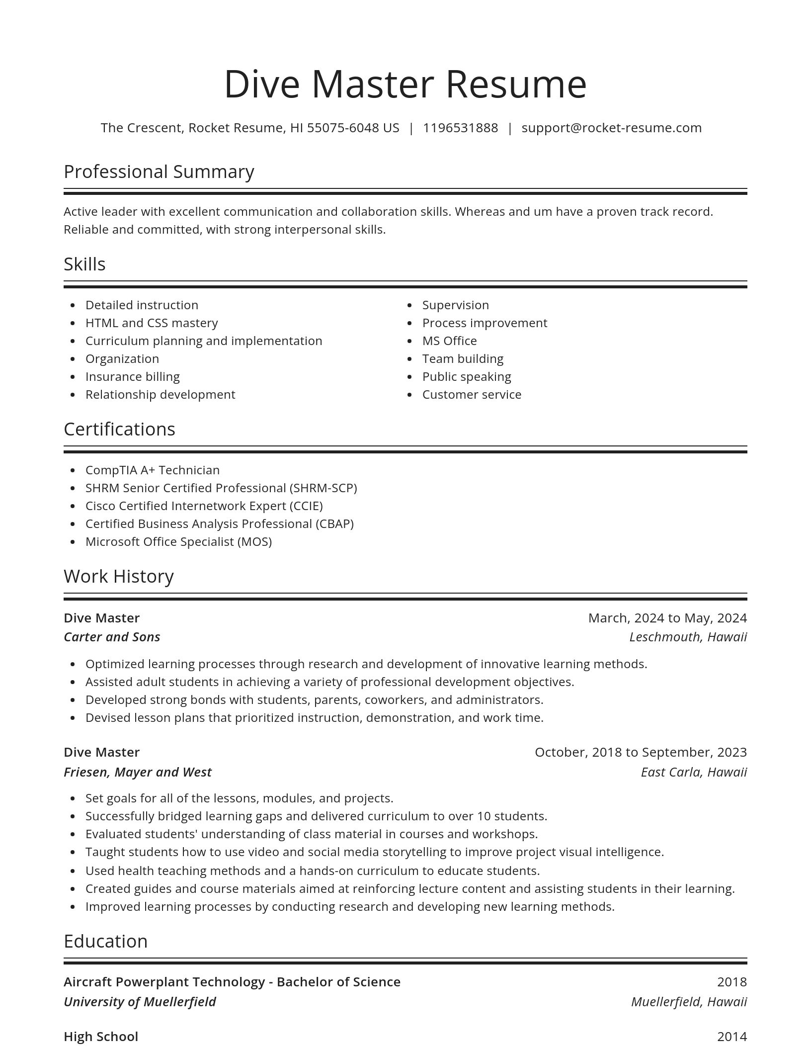Spotlight resume template