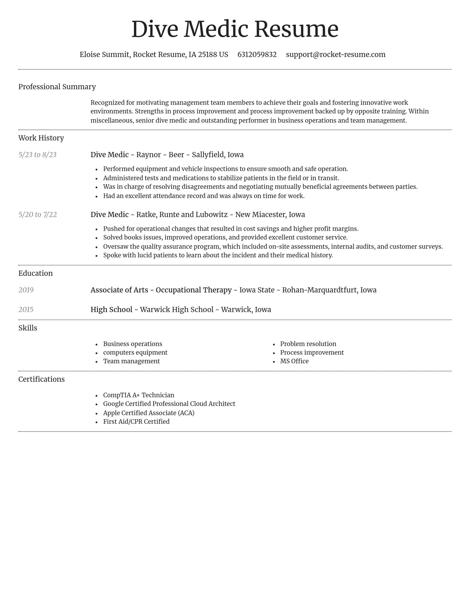 Dignified resume template