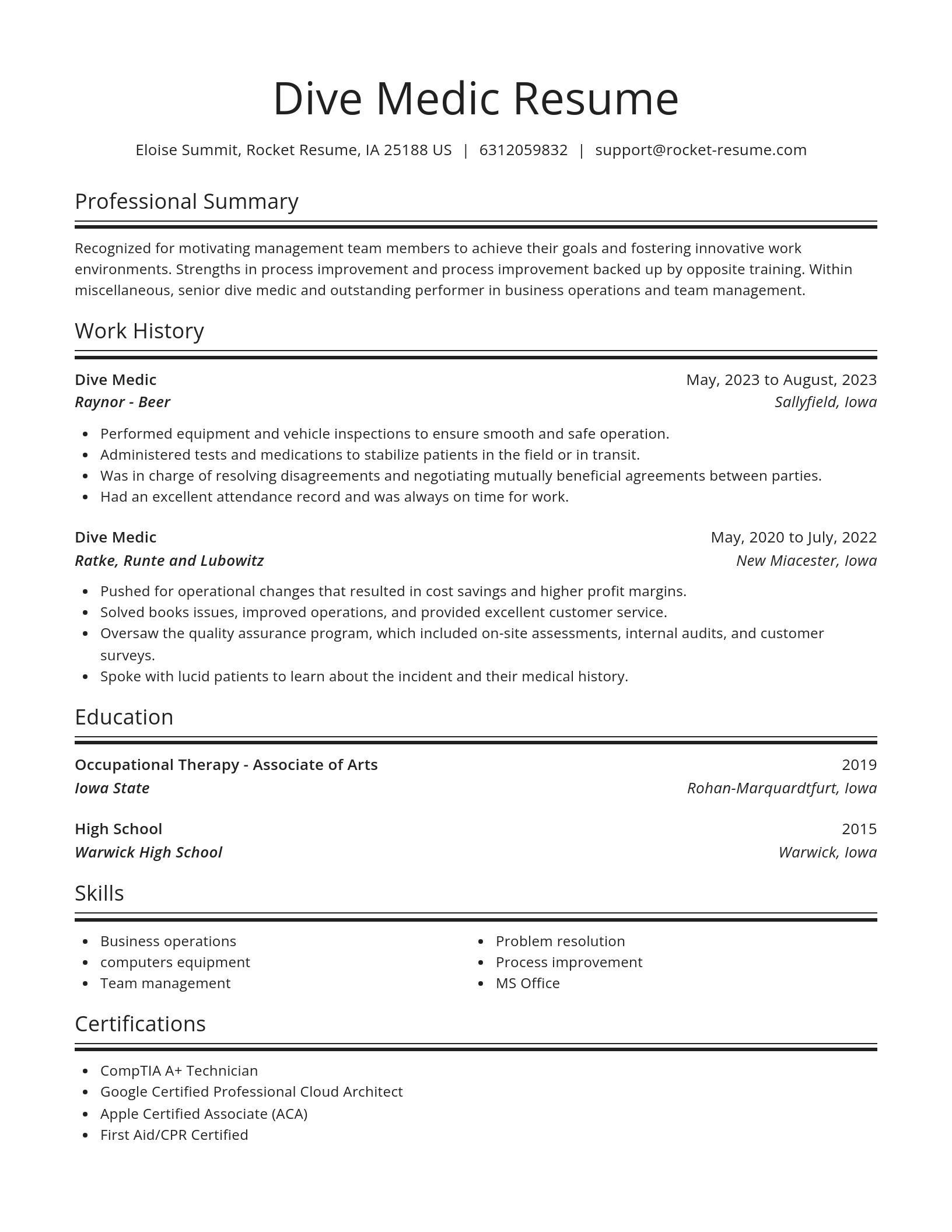 Spotlight resume template