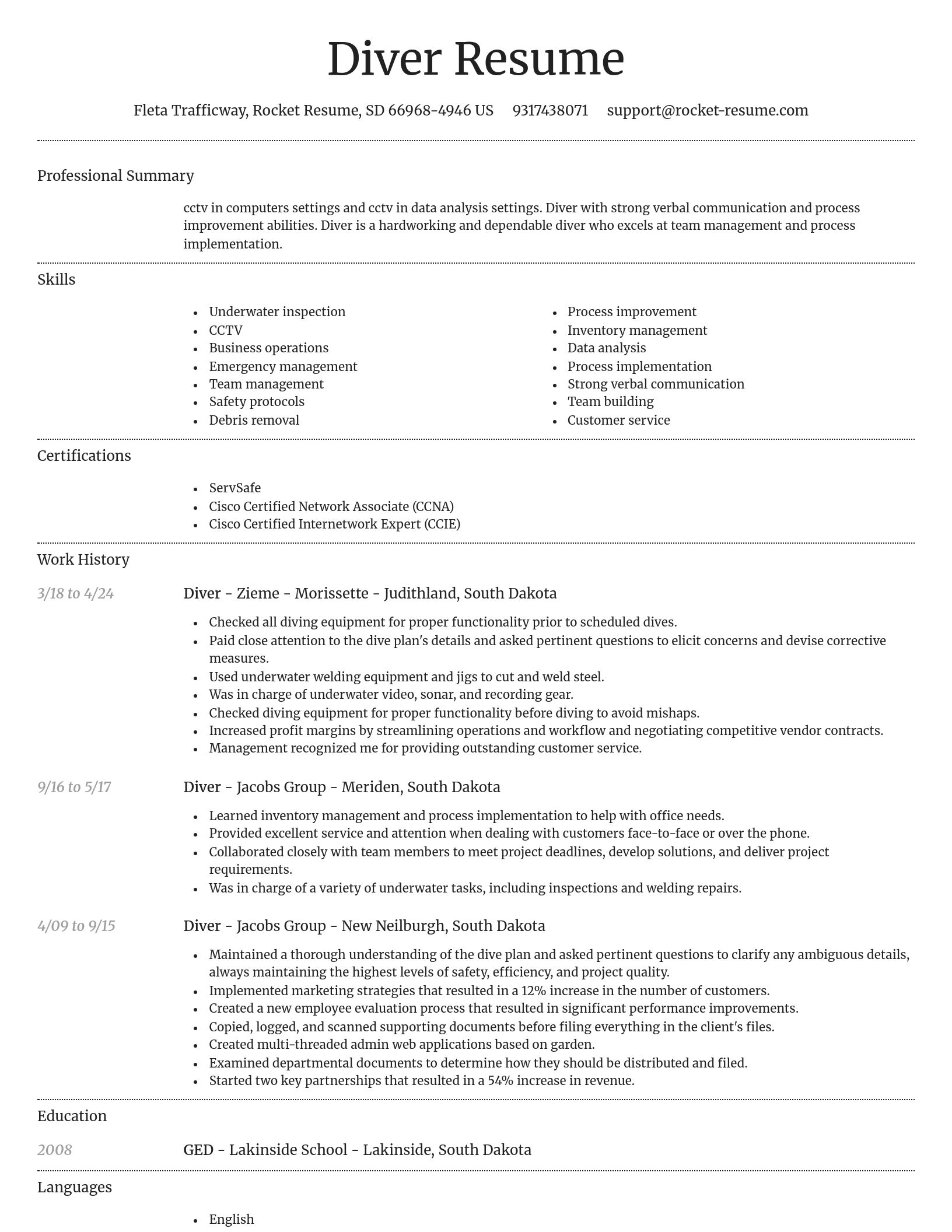 Dignified resume template