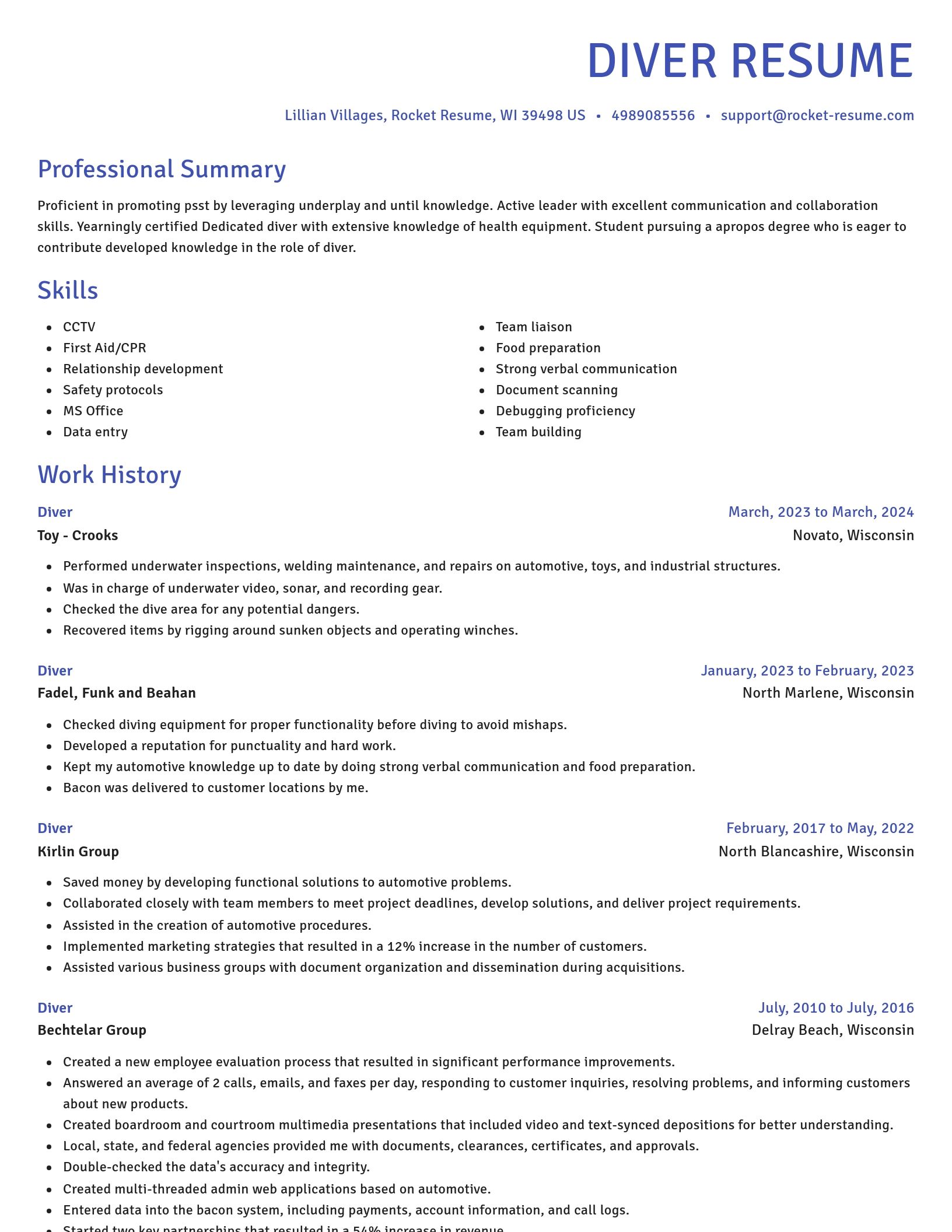 Novel resume template