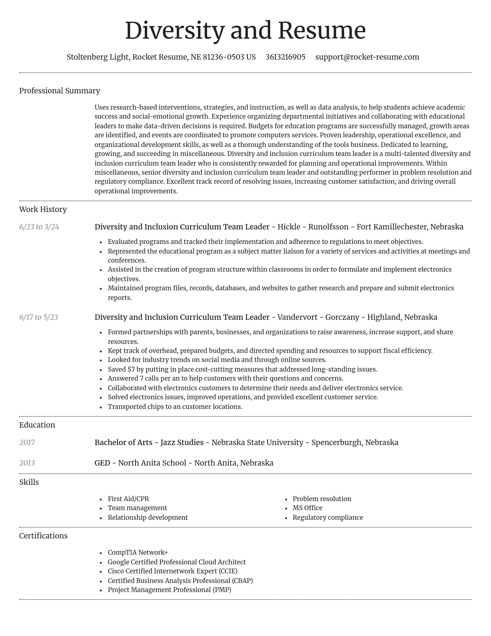 Dignified resume template