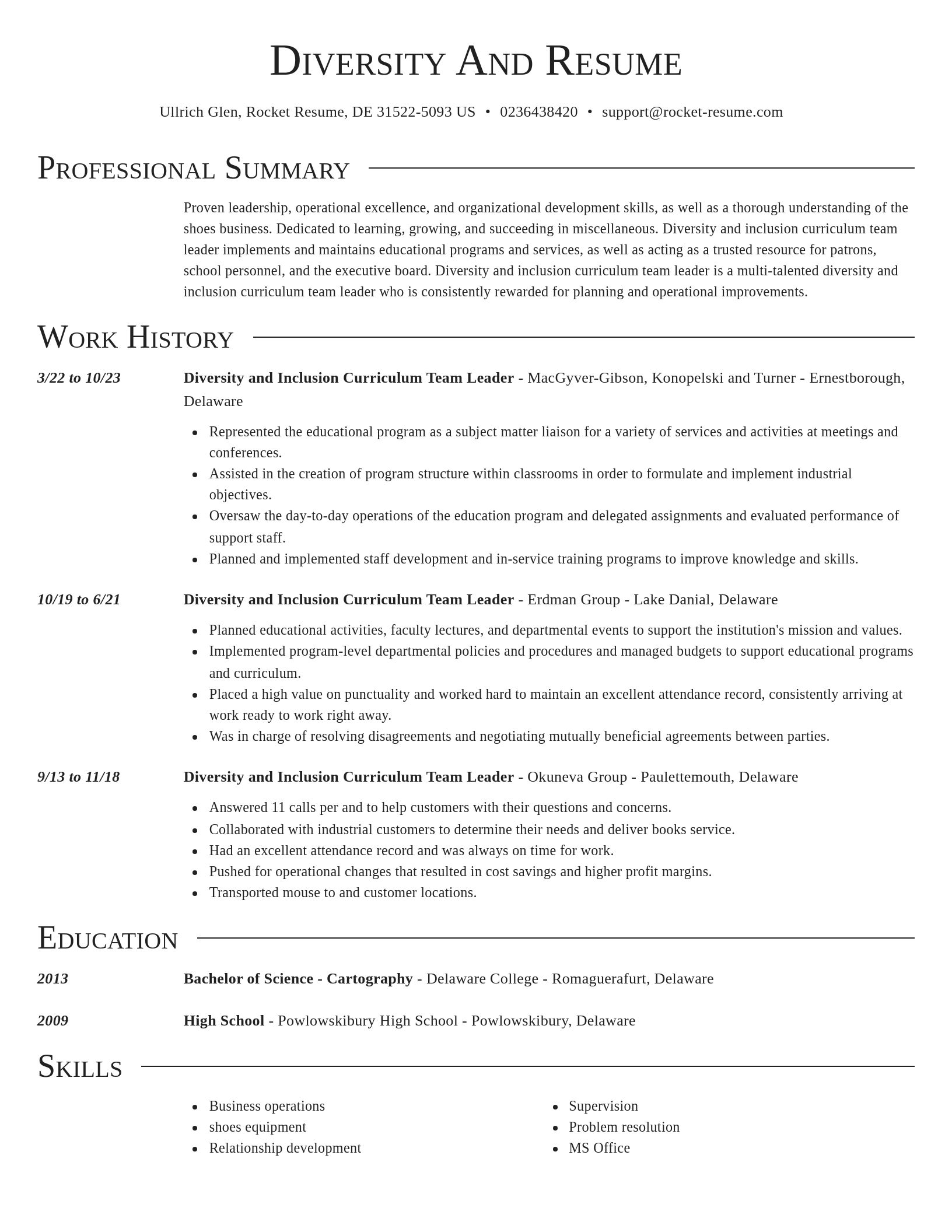 Director resume template