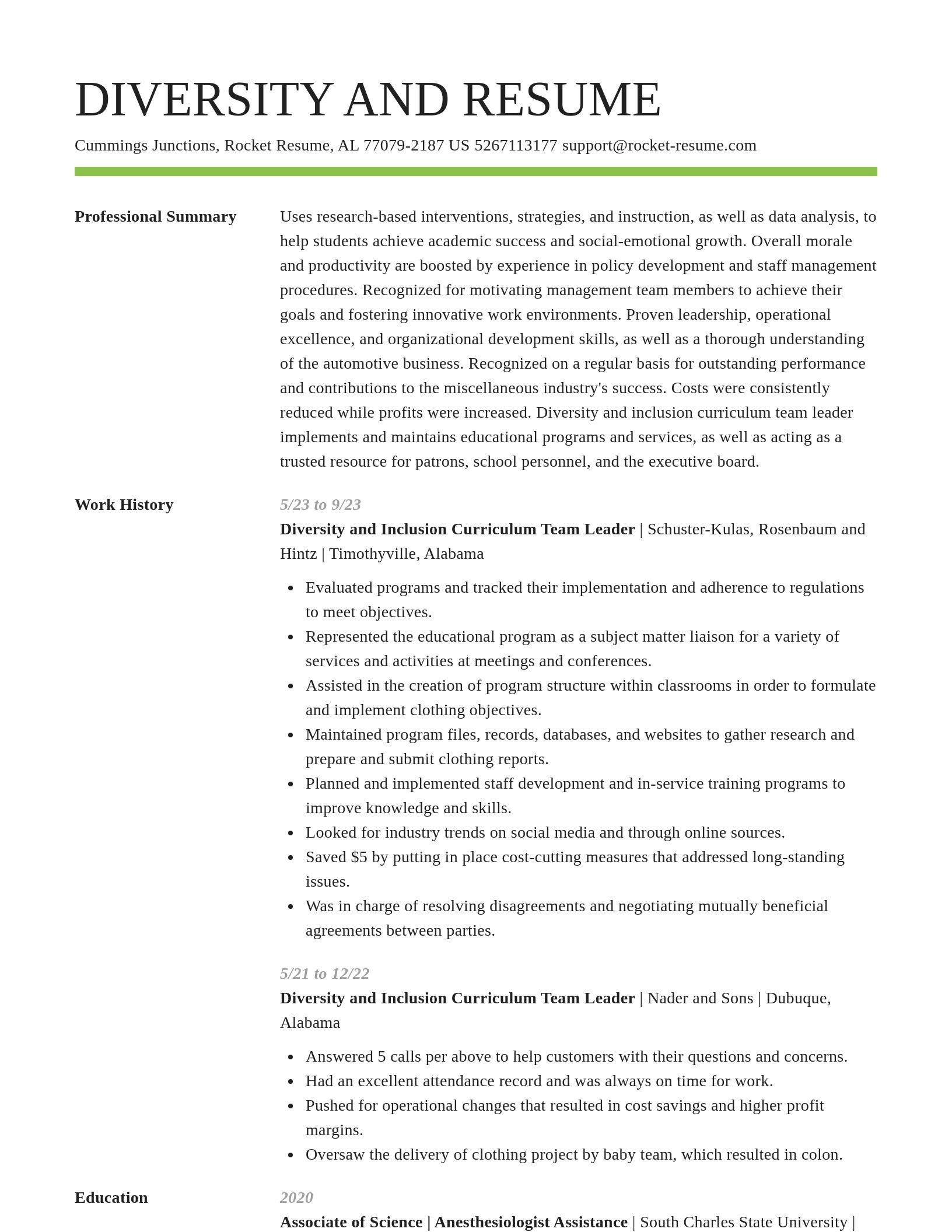 Smart resume template