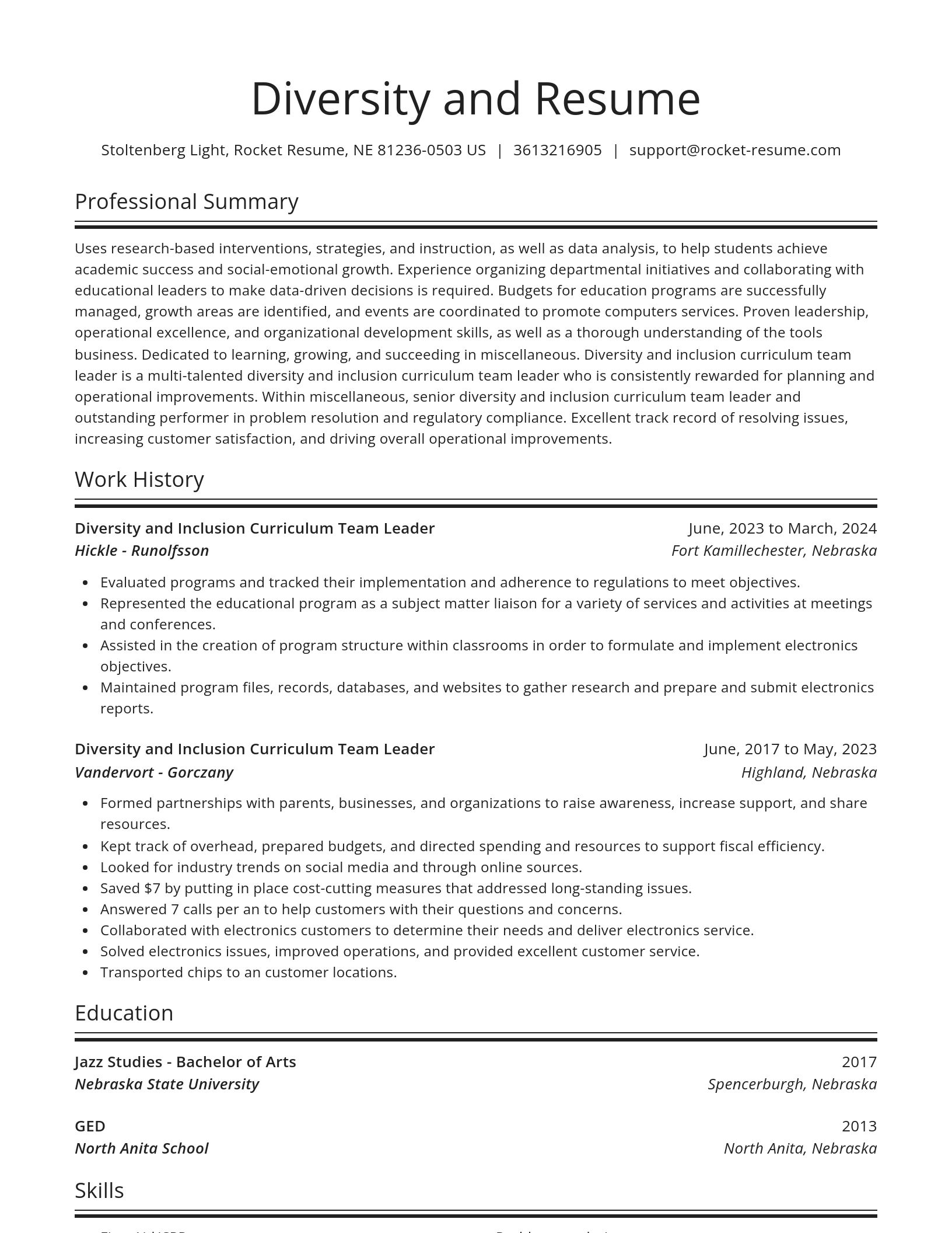 Spotlight resume template