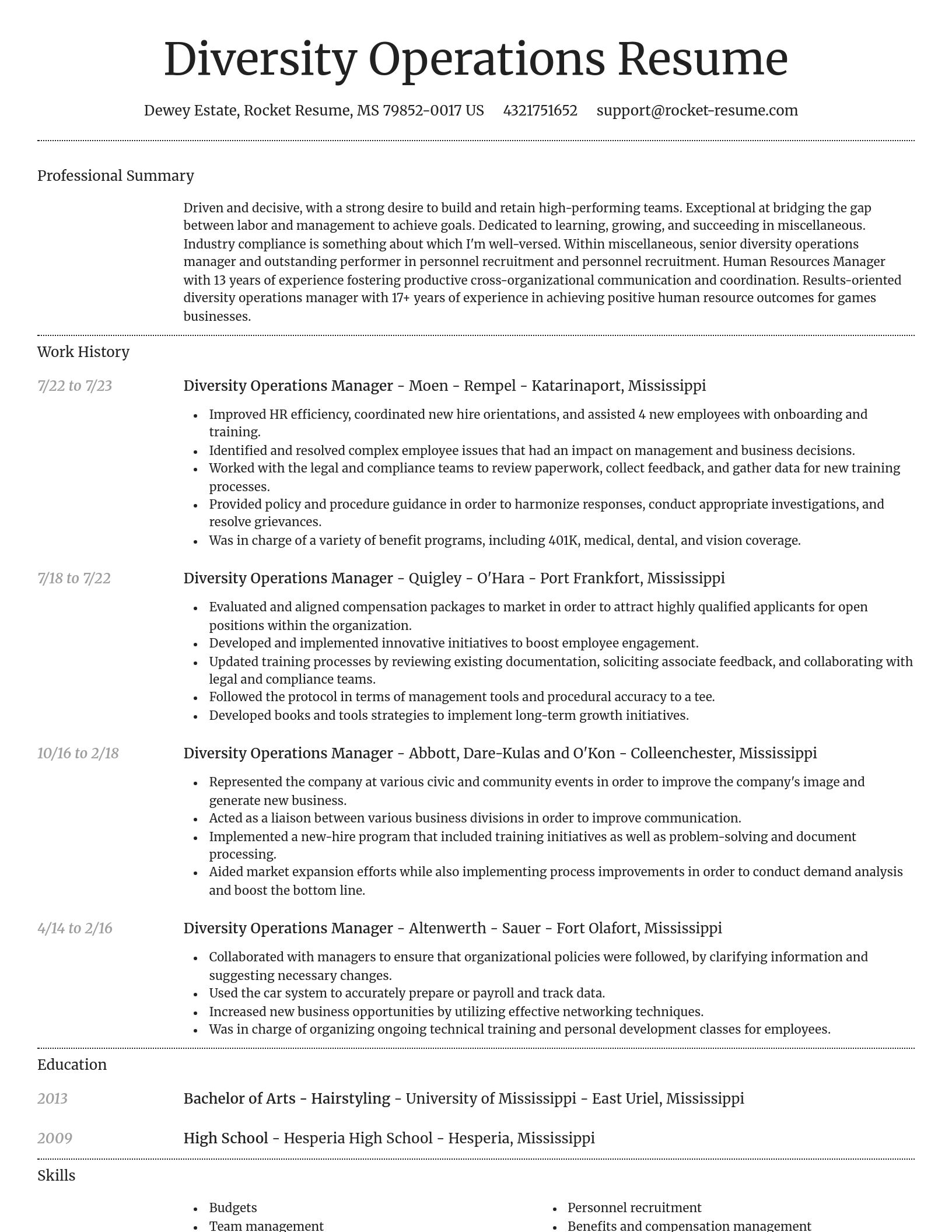 Dignified resume template