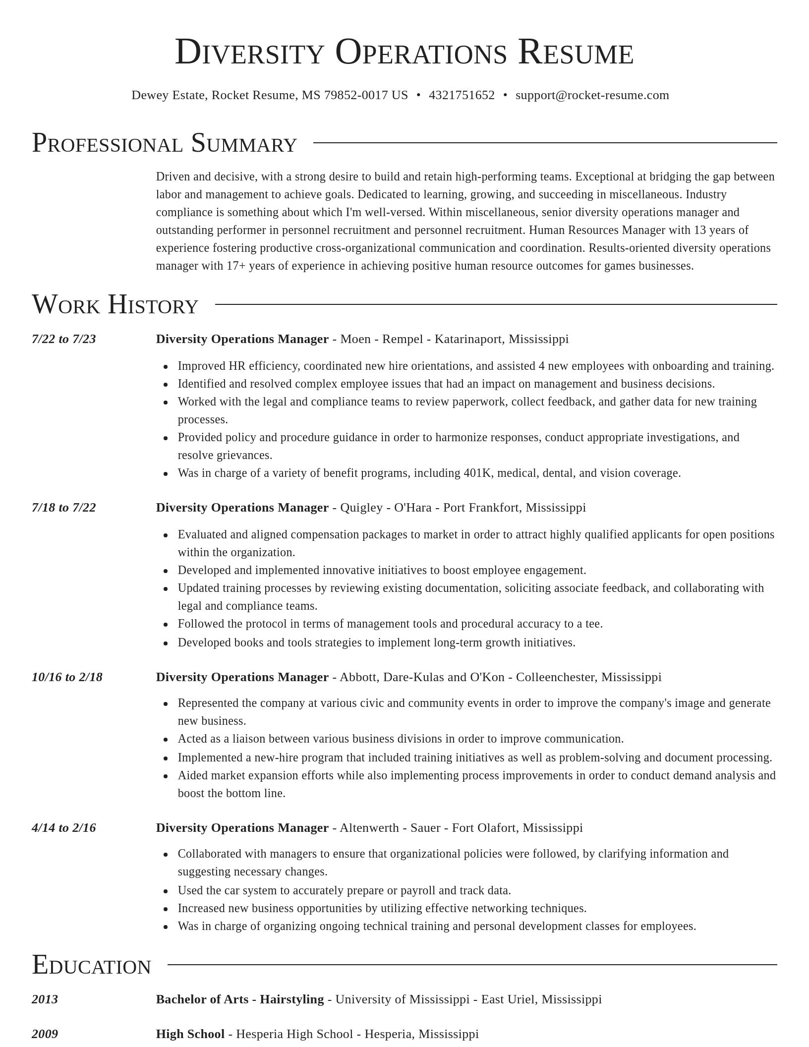 Director resume template