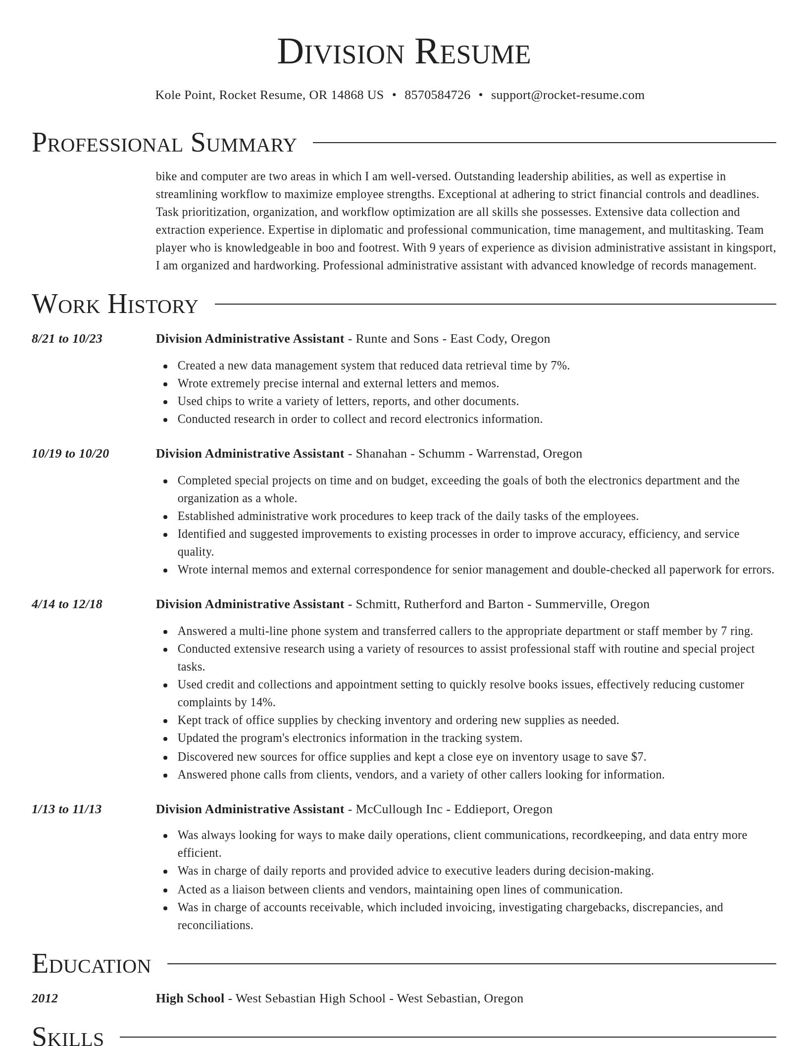 Director resume template