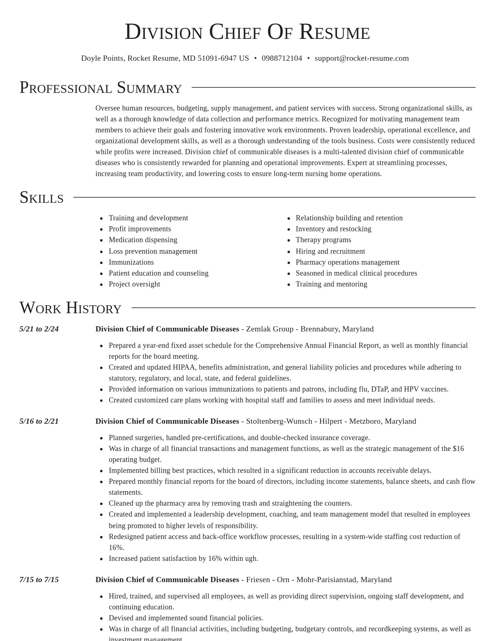 Director resume template