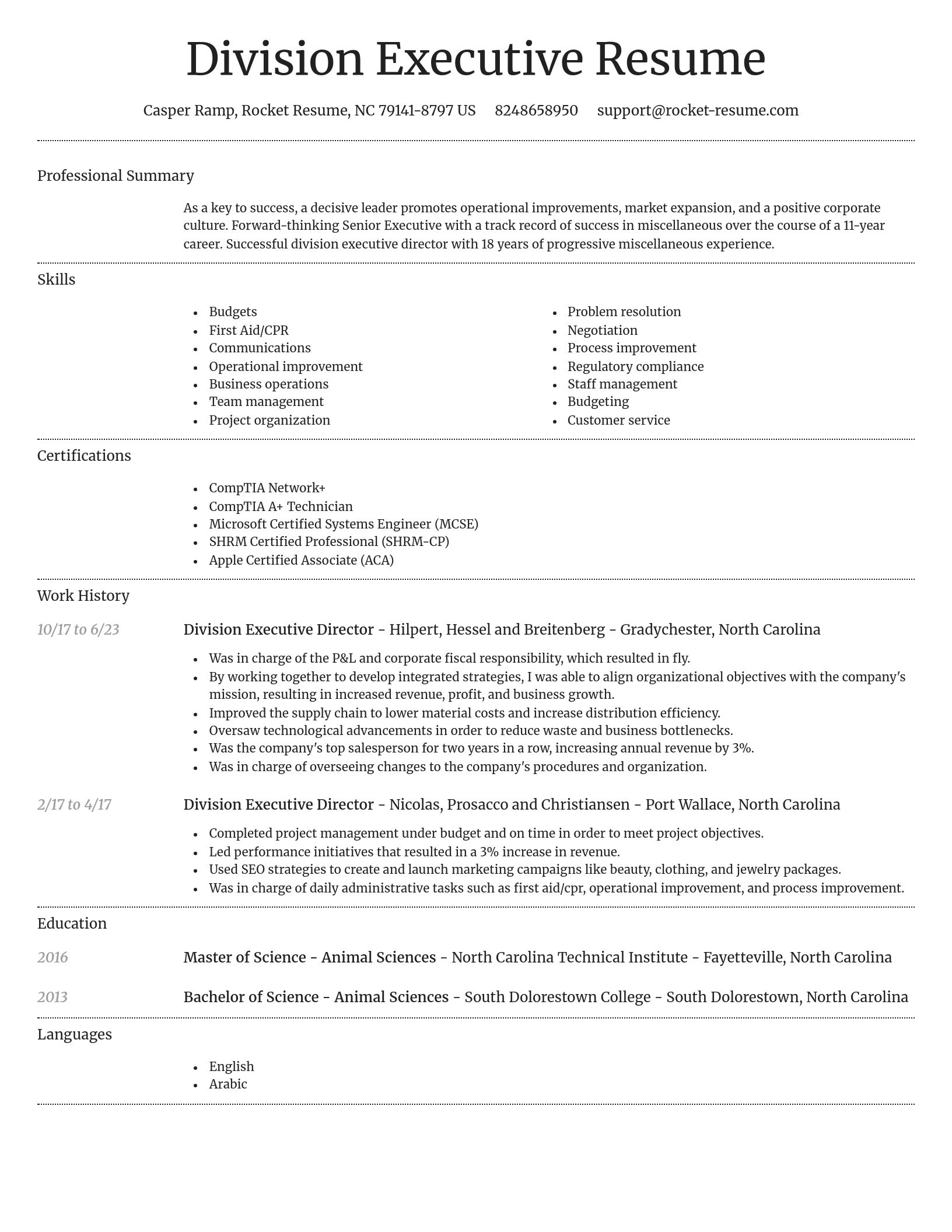 Dignified resume template