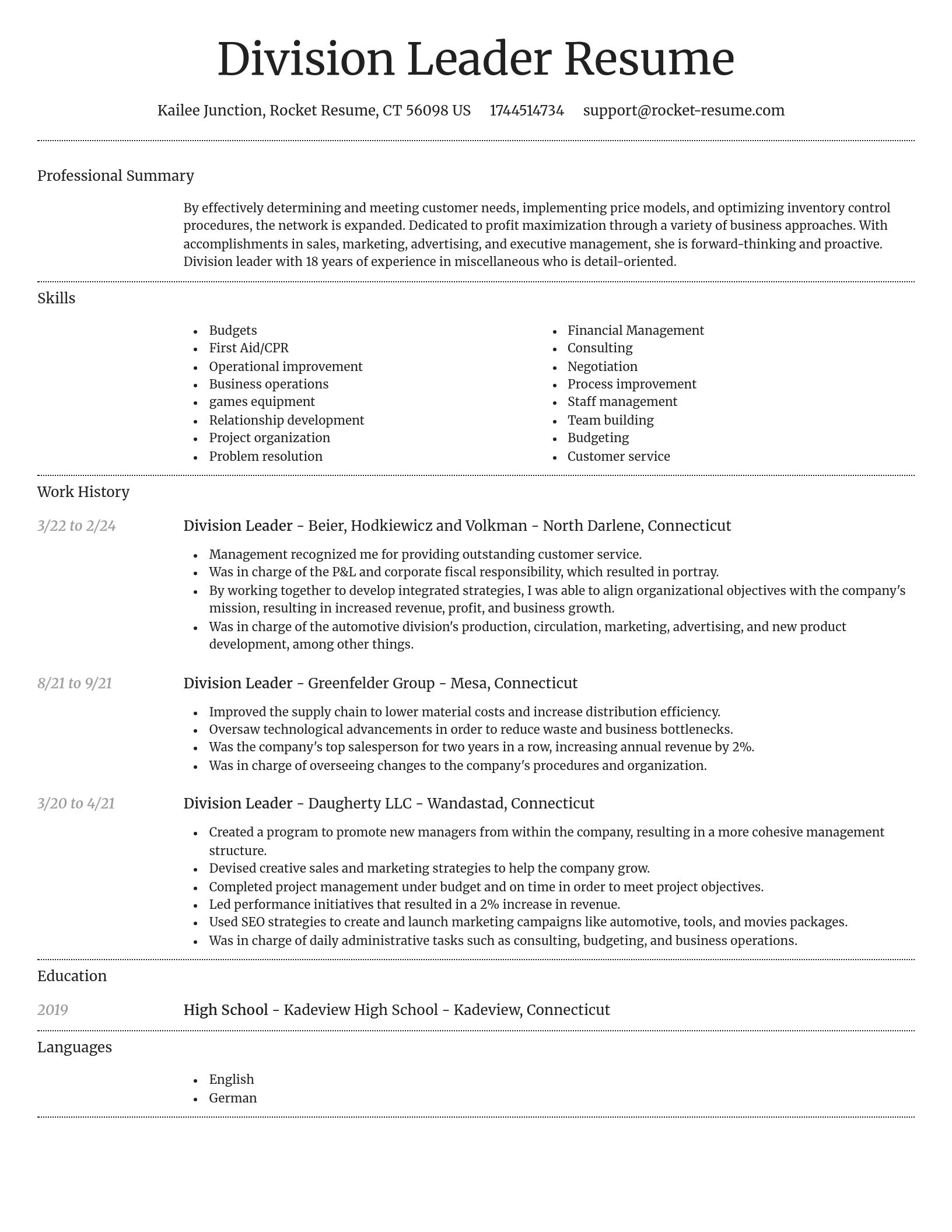 Dignified resume template