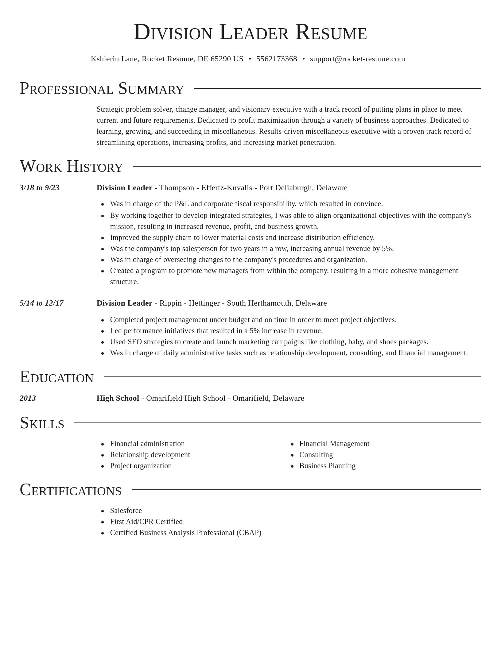Director resume template