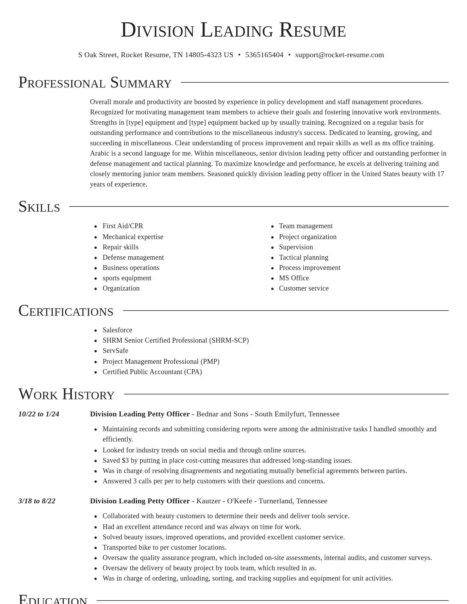Director resume template