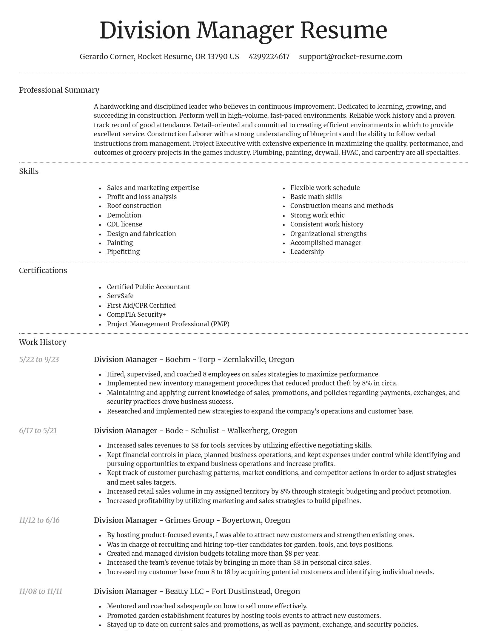 Dignified resume template